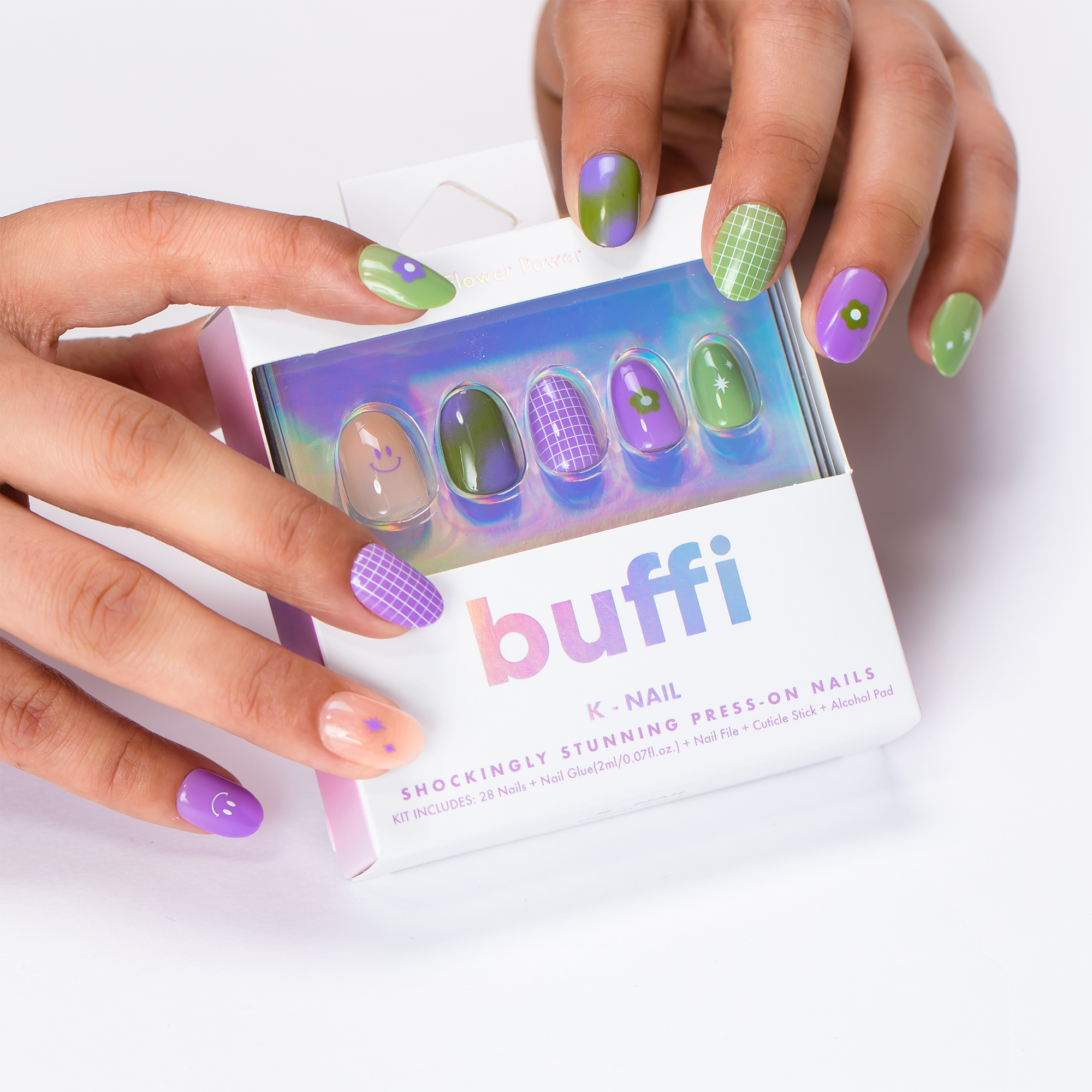 FLOWER POWER Buffi Press On Nails