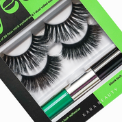 EYE DUO 2 Pairs of Lashes &  2-in-1 Color Eyeliner & Lash Adhesive - Green
