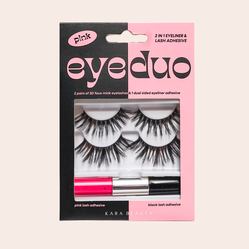 EYE DUO 2 Pairs of Lashes &  2-in-1 Color Eyeliner & Lash Adhesive - Pink
