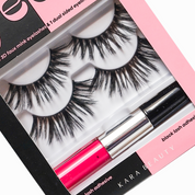 EYE DUO 2 Pairs of Lashes &  2-in-1 Color Eyeliner & Lash Adhesive - Pink