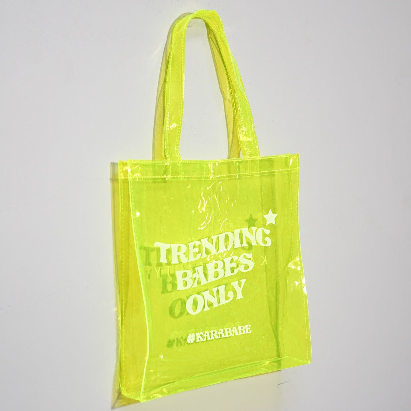 TRENDING BABES Neon Yellow Vinyl Tote Bag