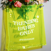 TRENDING BABES Neon Yellow Vinyl Tote Bag