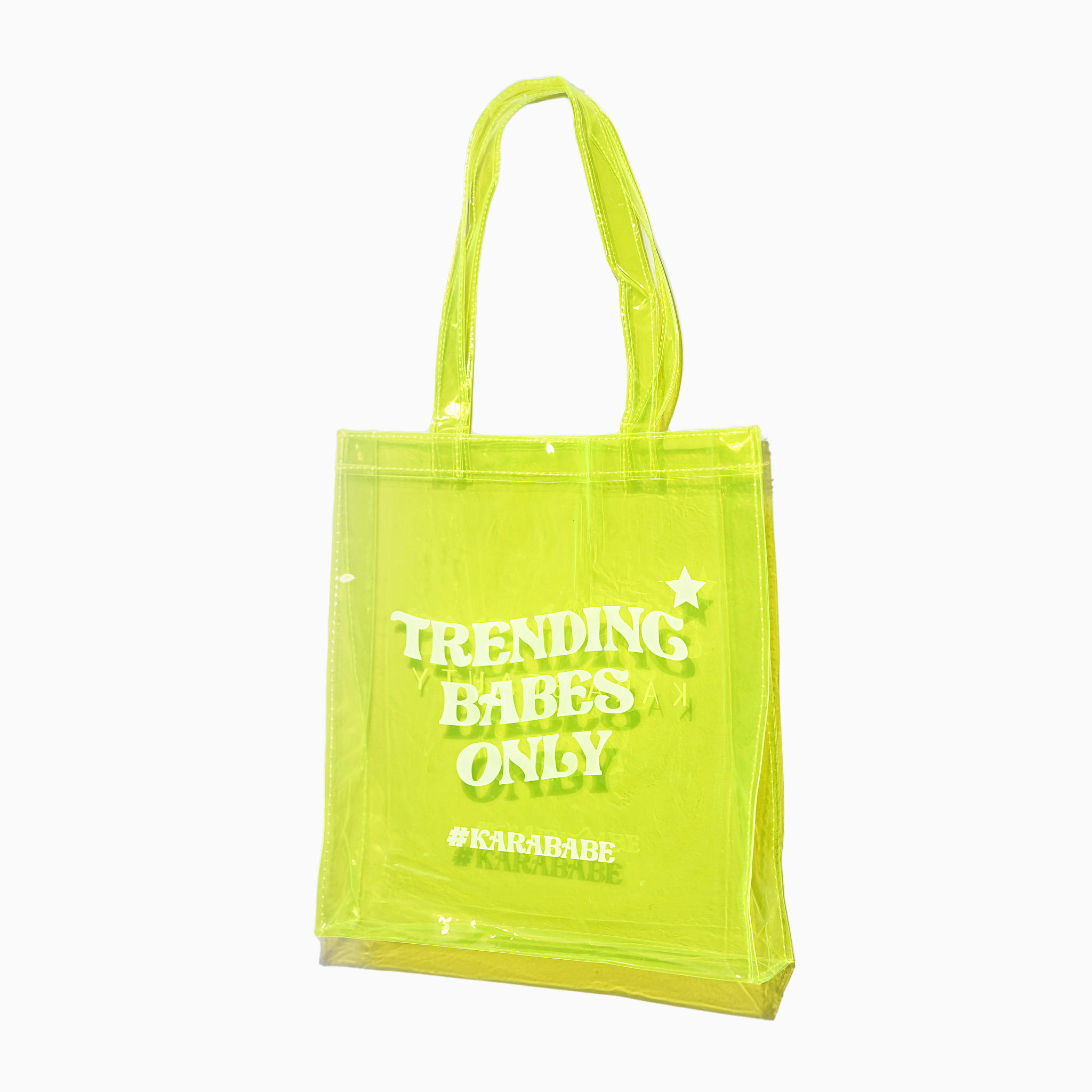 TRENDING BABES Neon Yellow Vinyl Tote Bag