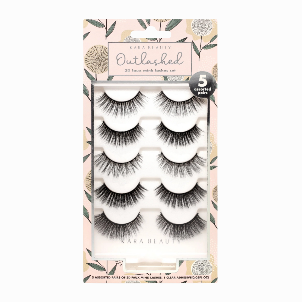 KL5207 OUTLASHED 3D Faux Mink Lashes 5 PAIRS ASSORTED – KARA BEAUTY