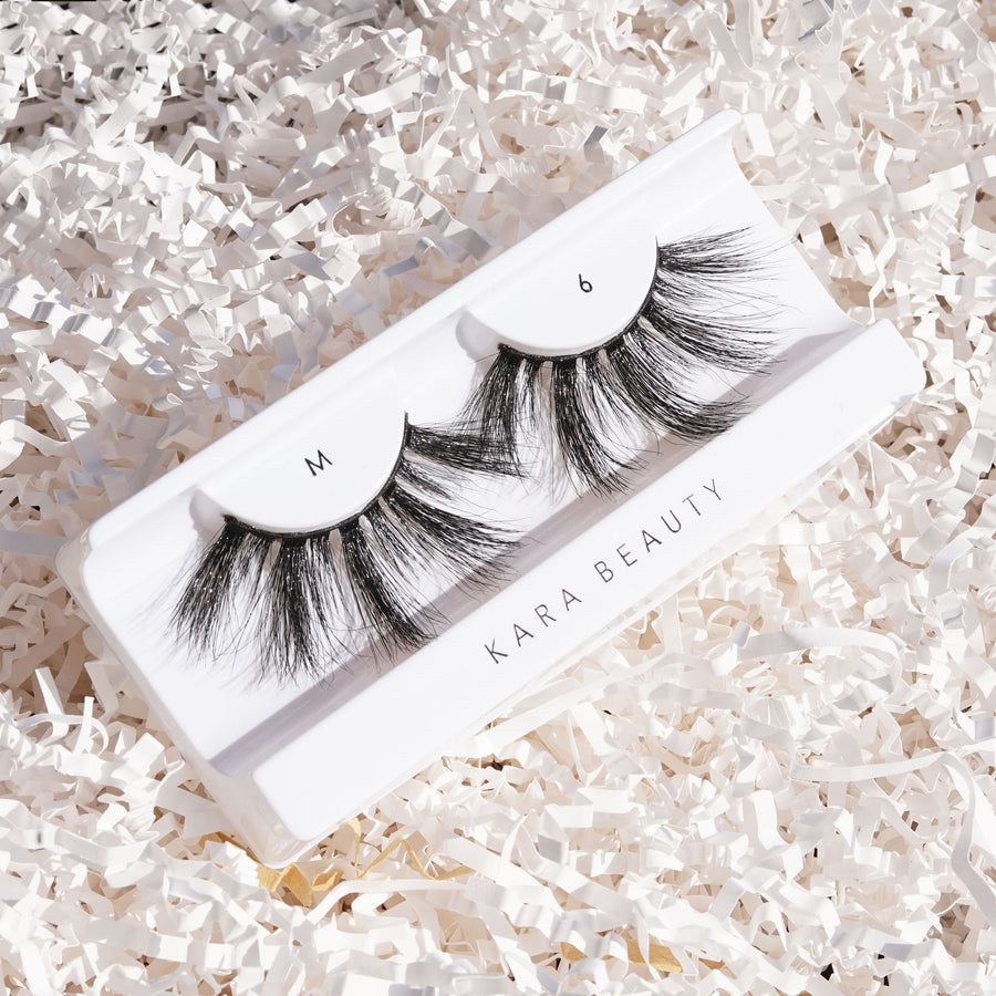 Kara Beauty style M6 25mm 3D faux mink lashes close-up
