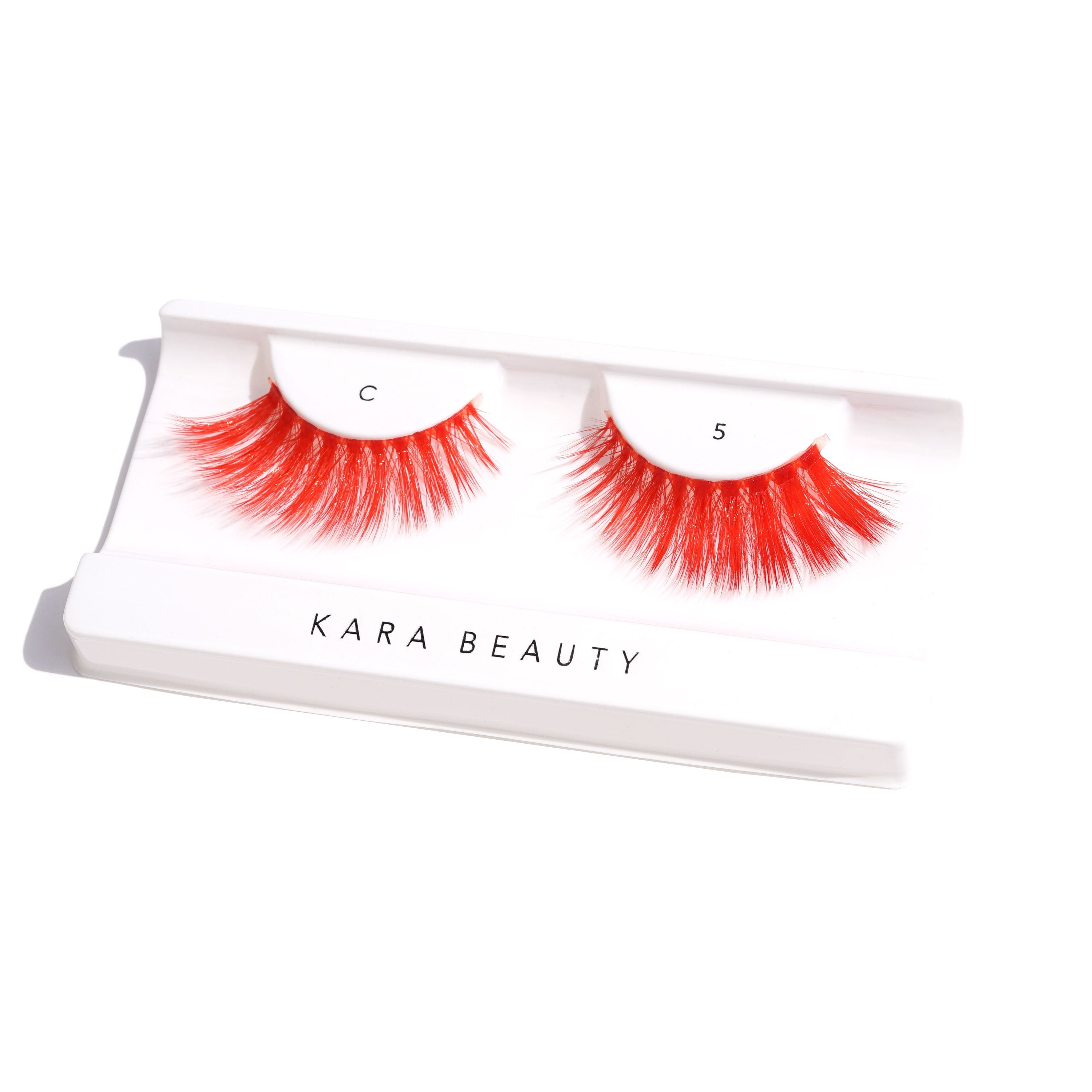 Red color 3D faux mink eyelashes