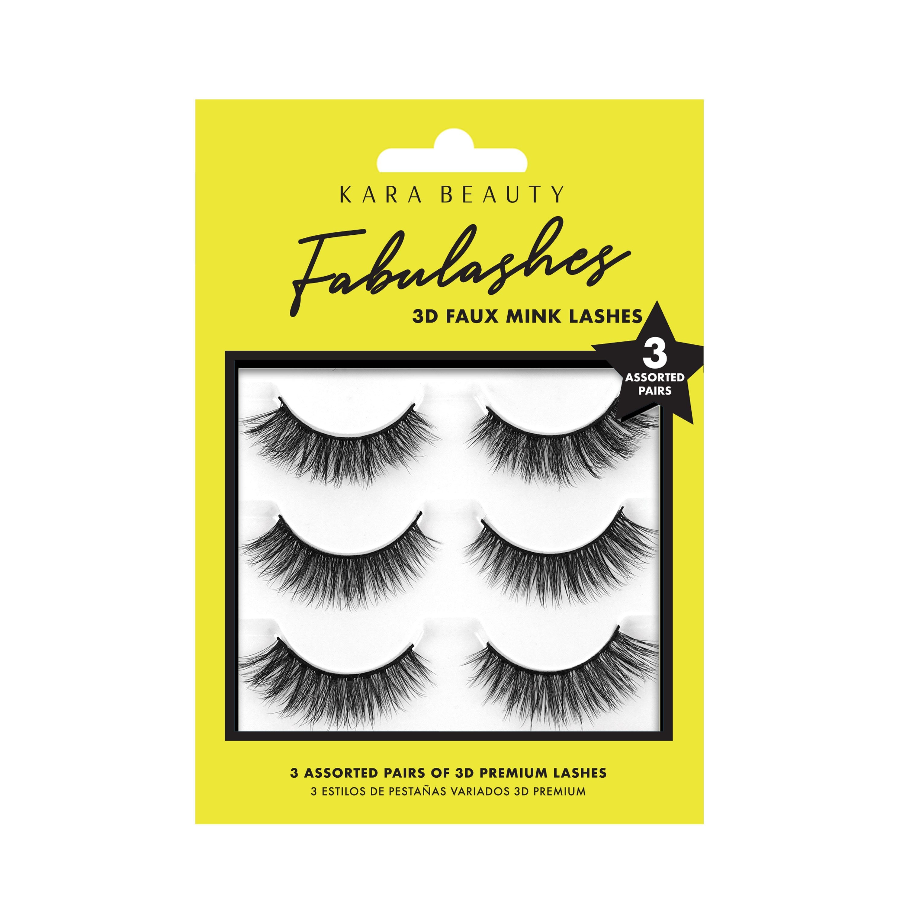3D faux mink eyelashes assorted multipack