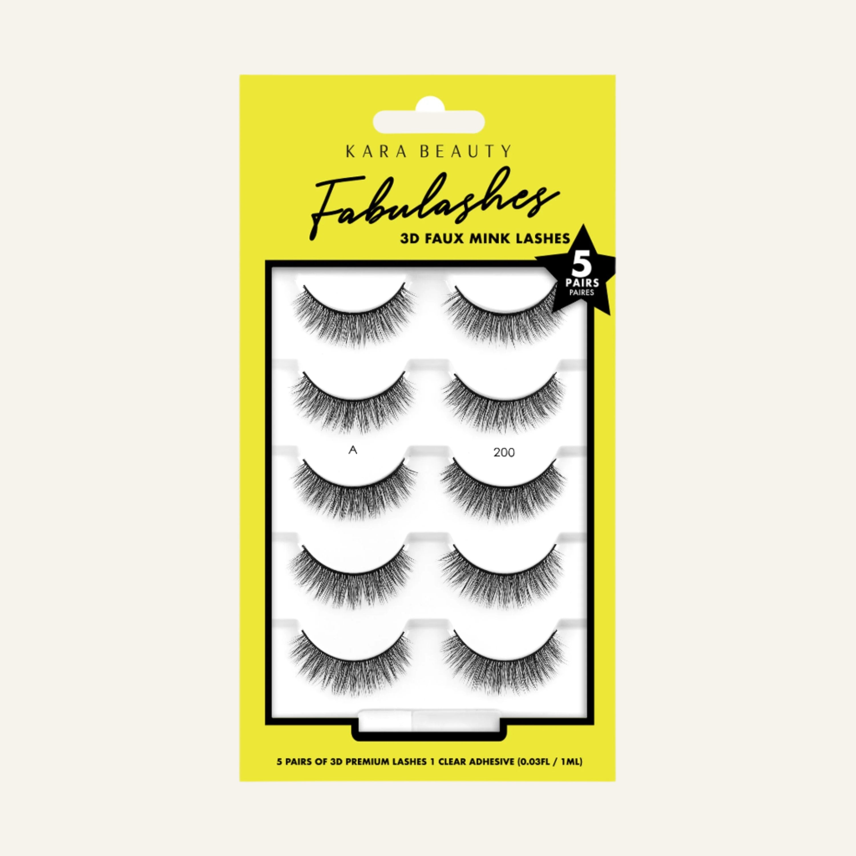 3D faux mink eyelashes 5 pair multipack