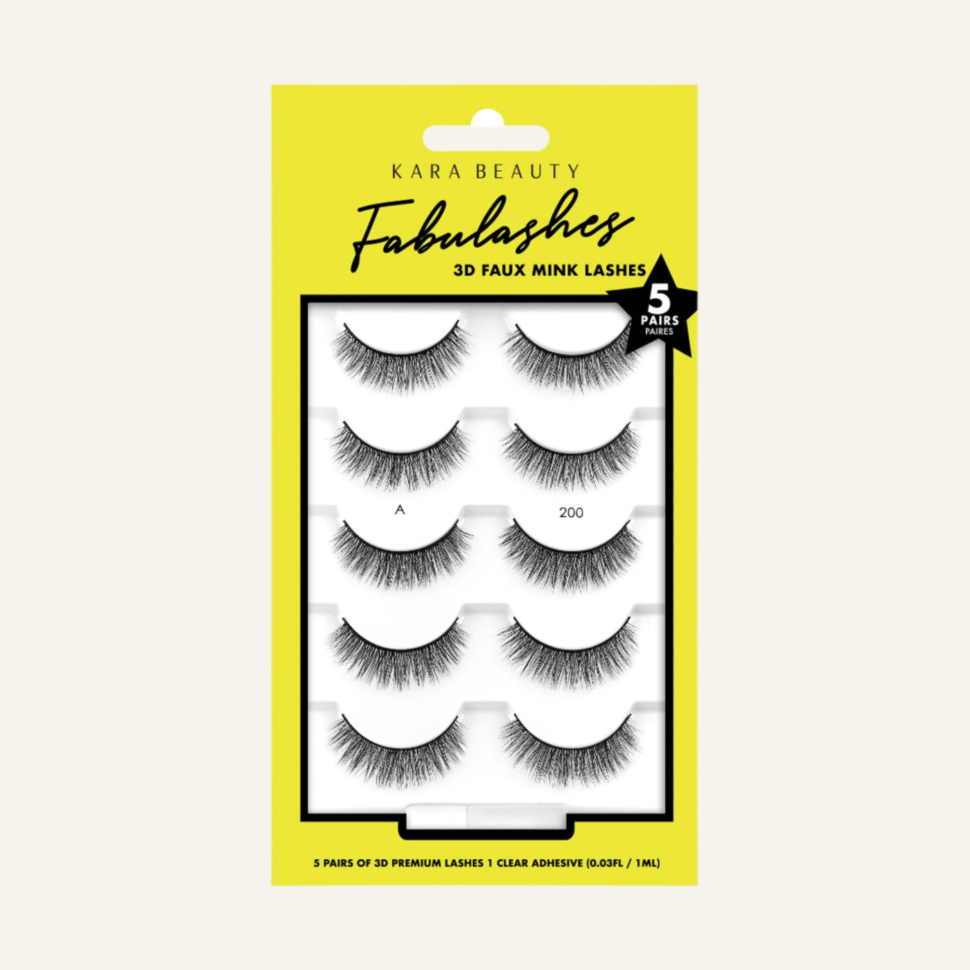 3D faux mink eyelashes 5 pair multipack