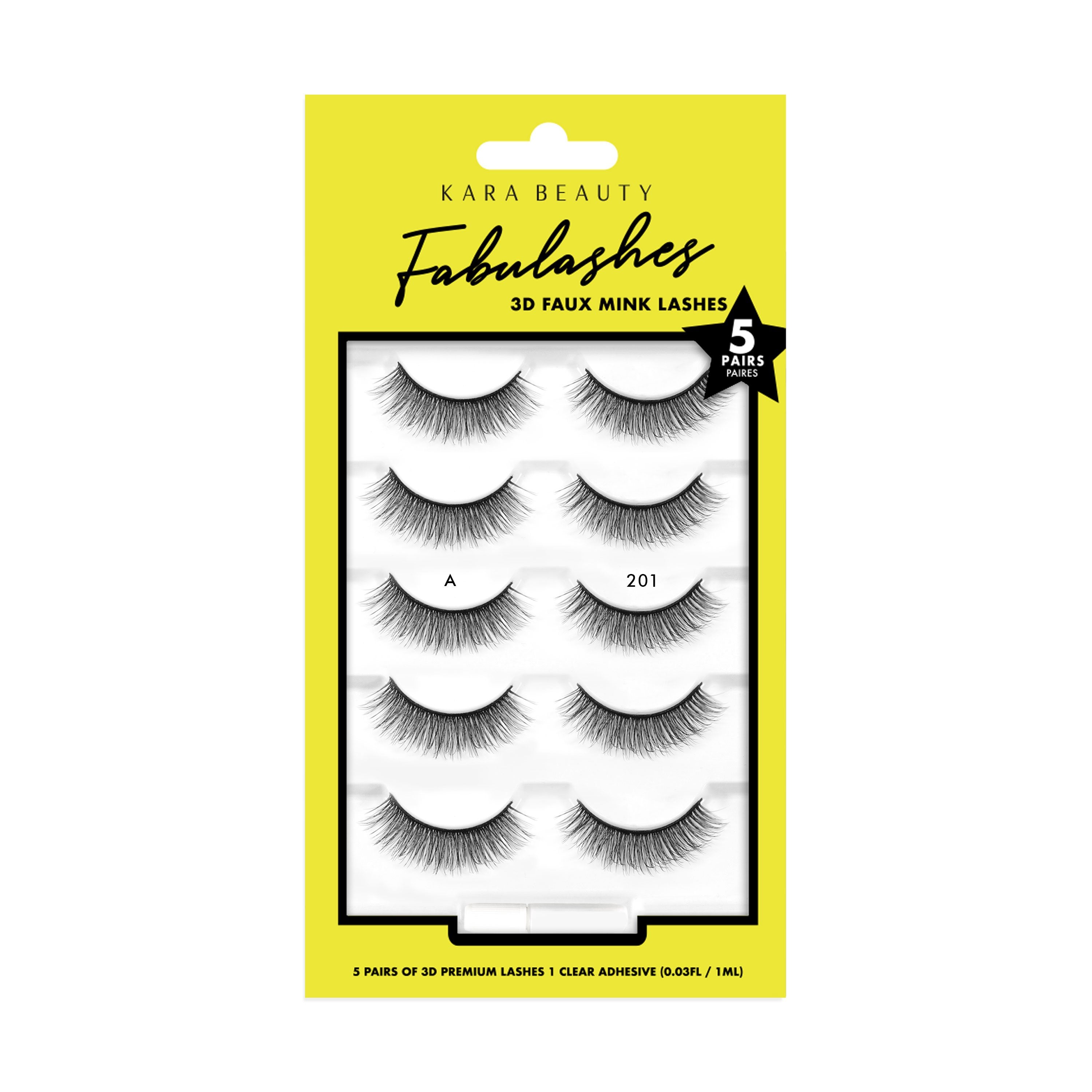 Fabulashes 3D faux mink eyelashes in 5 pair multi-pack