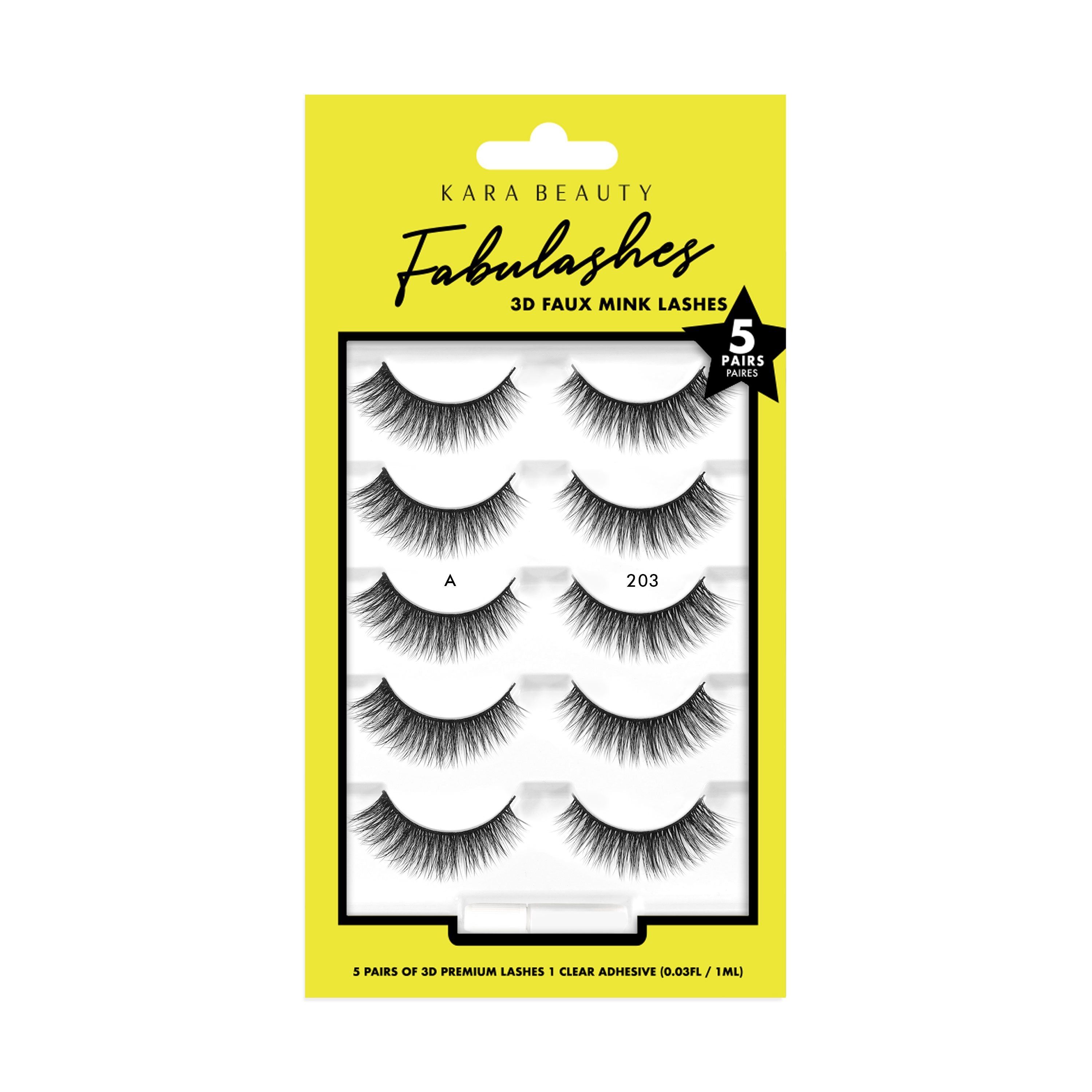 Fabulashes 3D faux mink eyelashes in 5 pair multipack