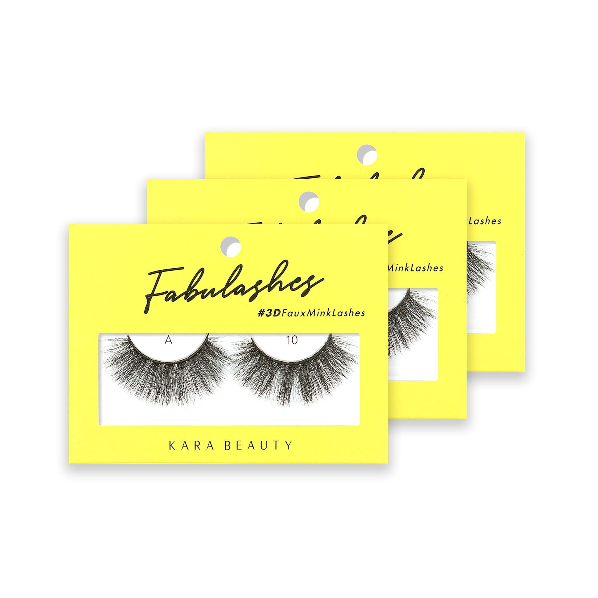 Style A10 Fabulashes 3D faux mink strip eyelashes 3 pack