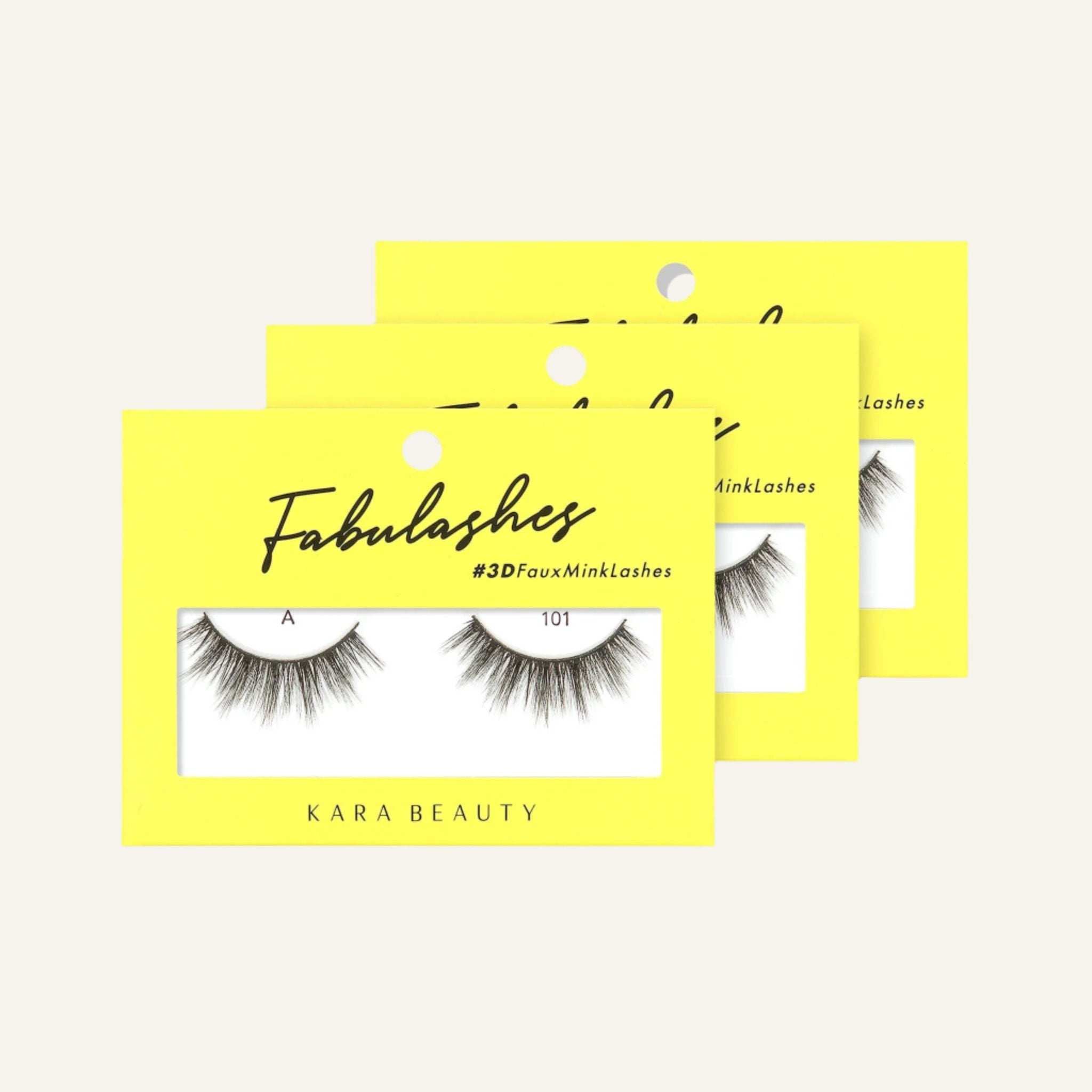 Style A101 Fabulashes 3D Faux Mink Strip Eyelashes 3 pack