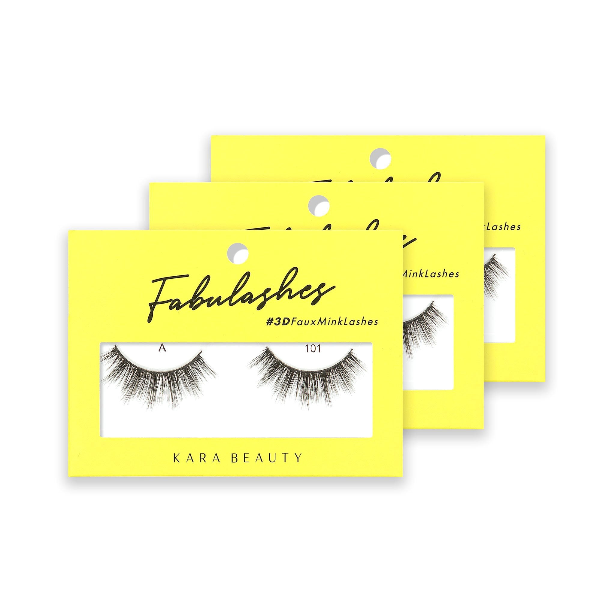 Style A101 Fabulashes 3D Faux Mink Strip Eyelashes 3 pack