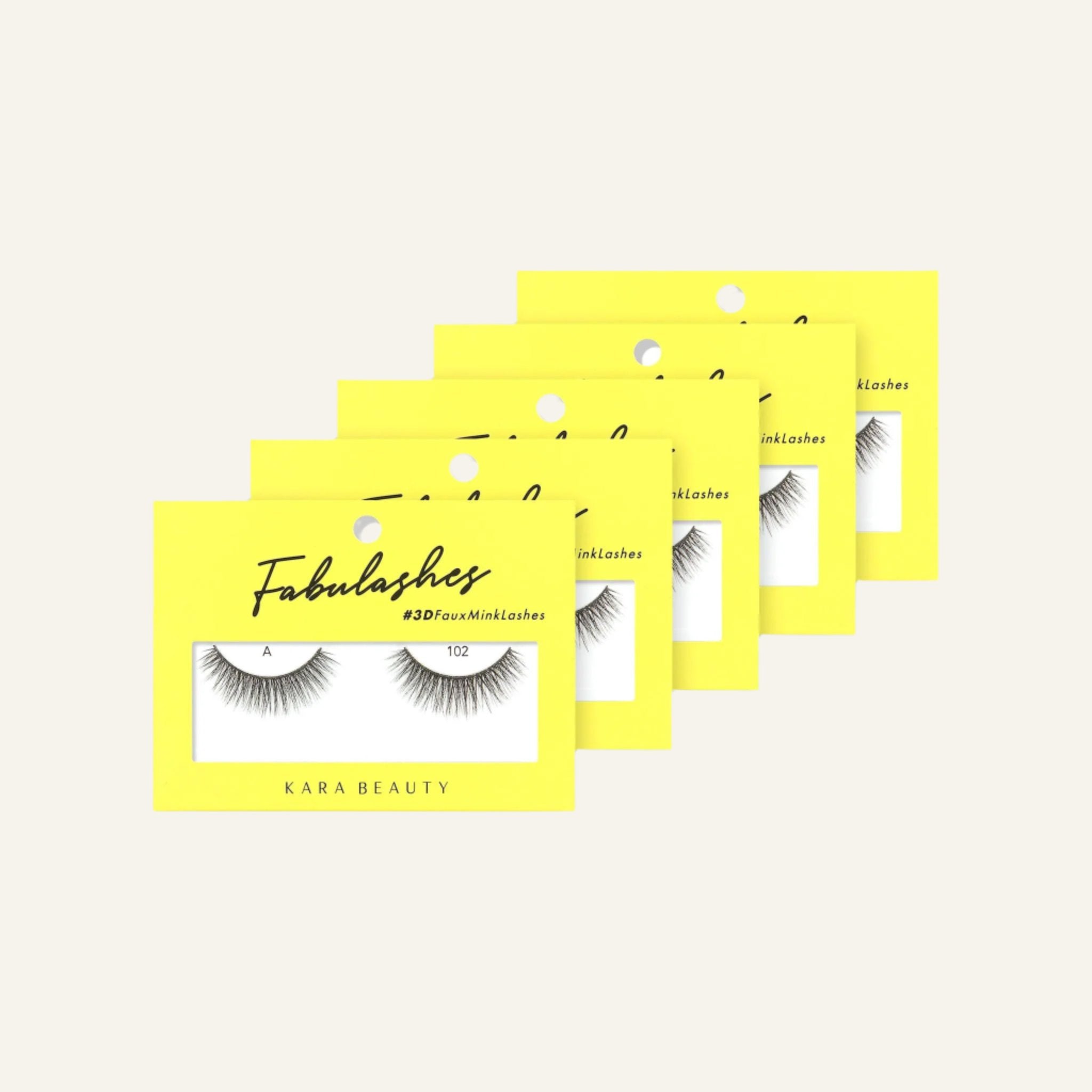 Style A102 Fabulashes 3D Faux Mink Strip Eyelashes 5 Pack