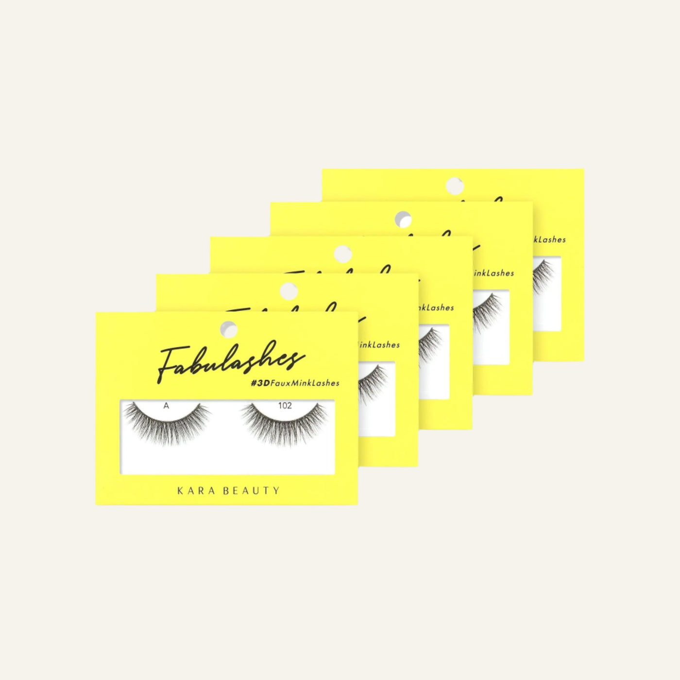 Style A102 Fabulashes 3D Faux Mink Strip Eyelashes 5 Pack