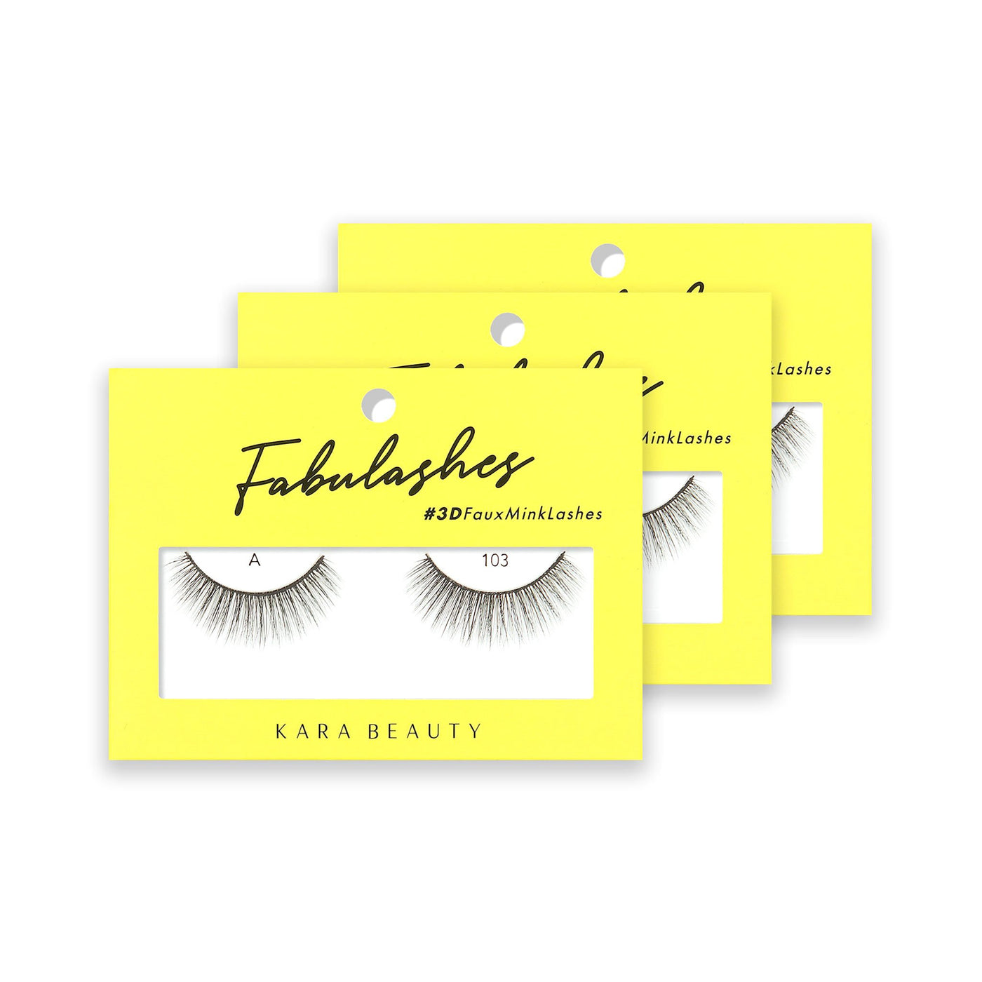 Style A103 Fabulashes 3D Faux Mink Strip Eyelashes 3 pack