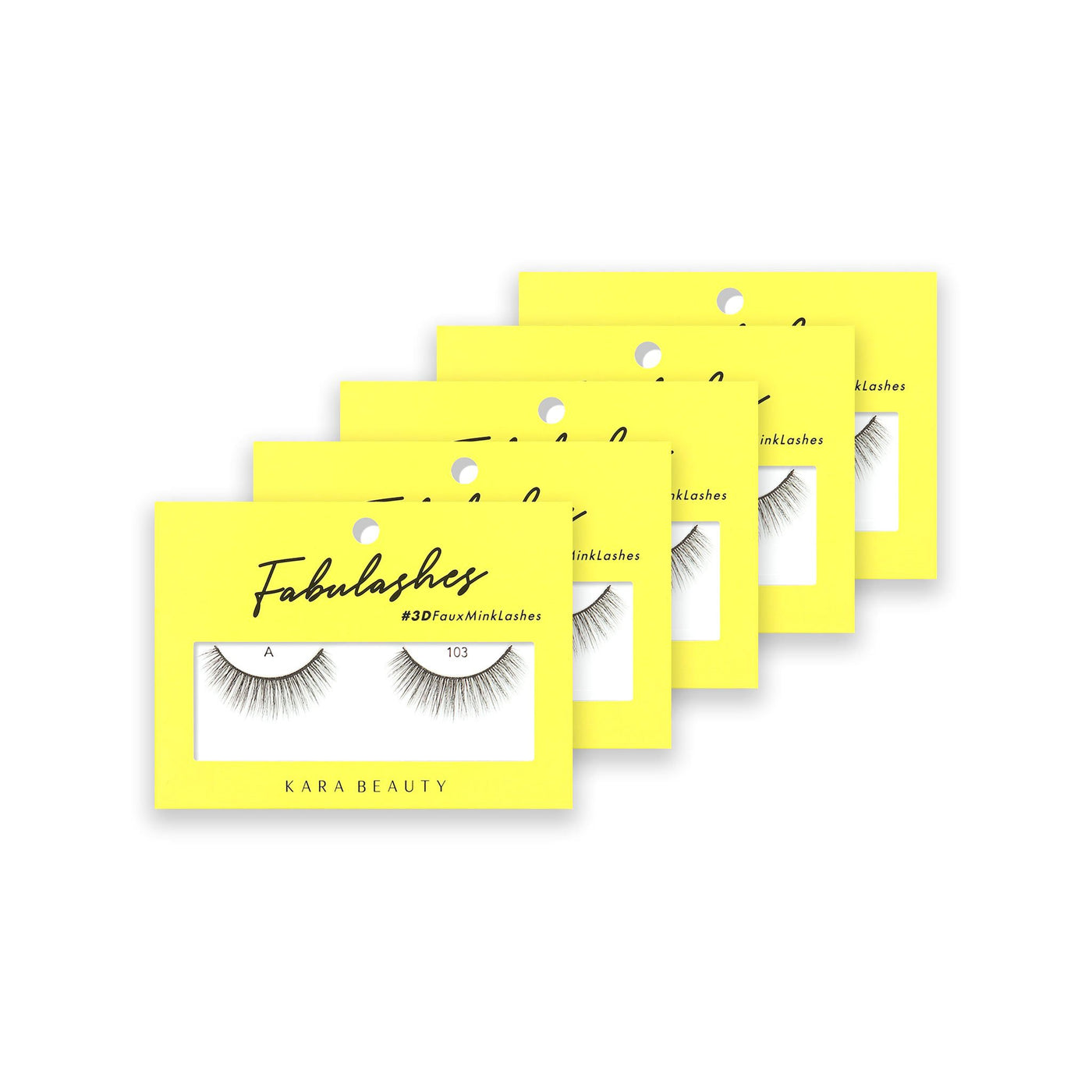 Style A103 Fabulashes 3D Faux Mink Strip Eyelashes 5 pack