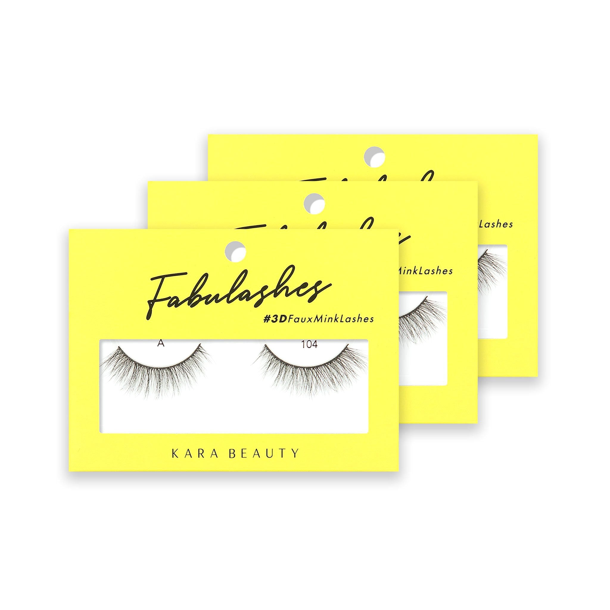 Style A104 Fabulashes 3D Faux Mink Strip Eyelashes 3 pack