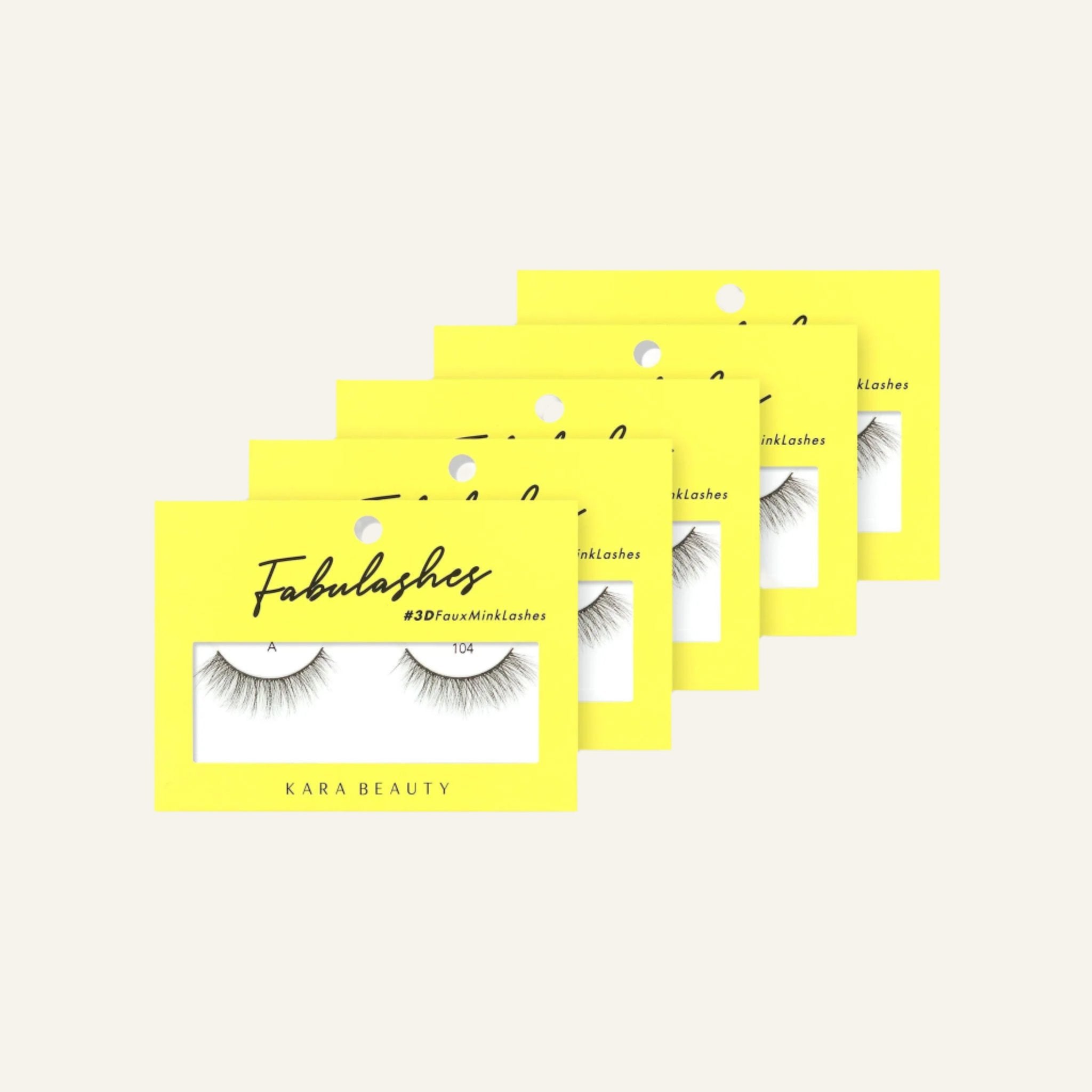 Style A104 Fabulashes 3D Faux Mink Strip Eyelashes 5 pack