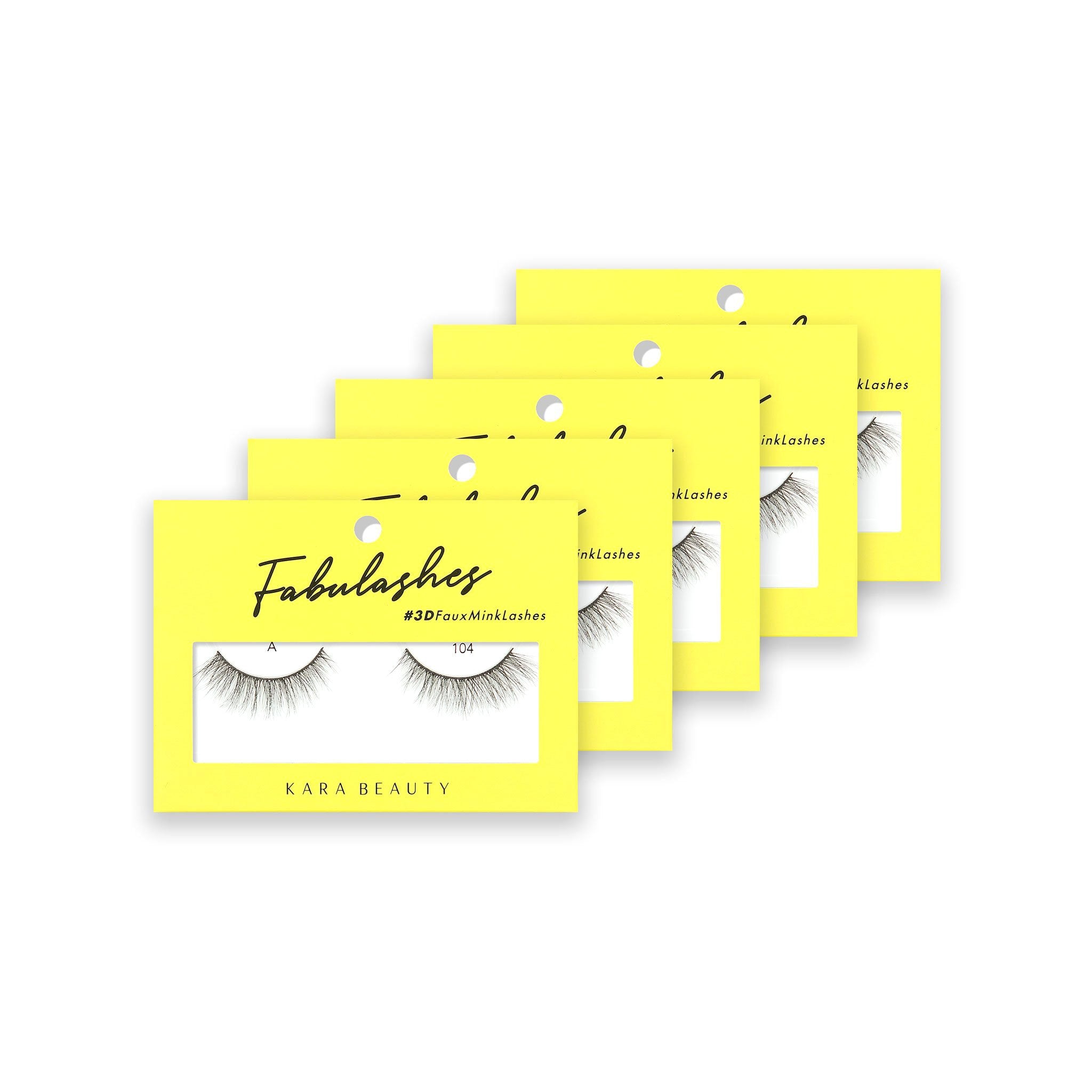 Style A104 Fabulashes 3D Faux Mink Strip Eyelashes 5 pack
