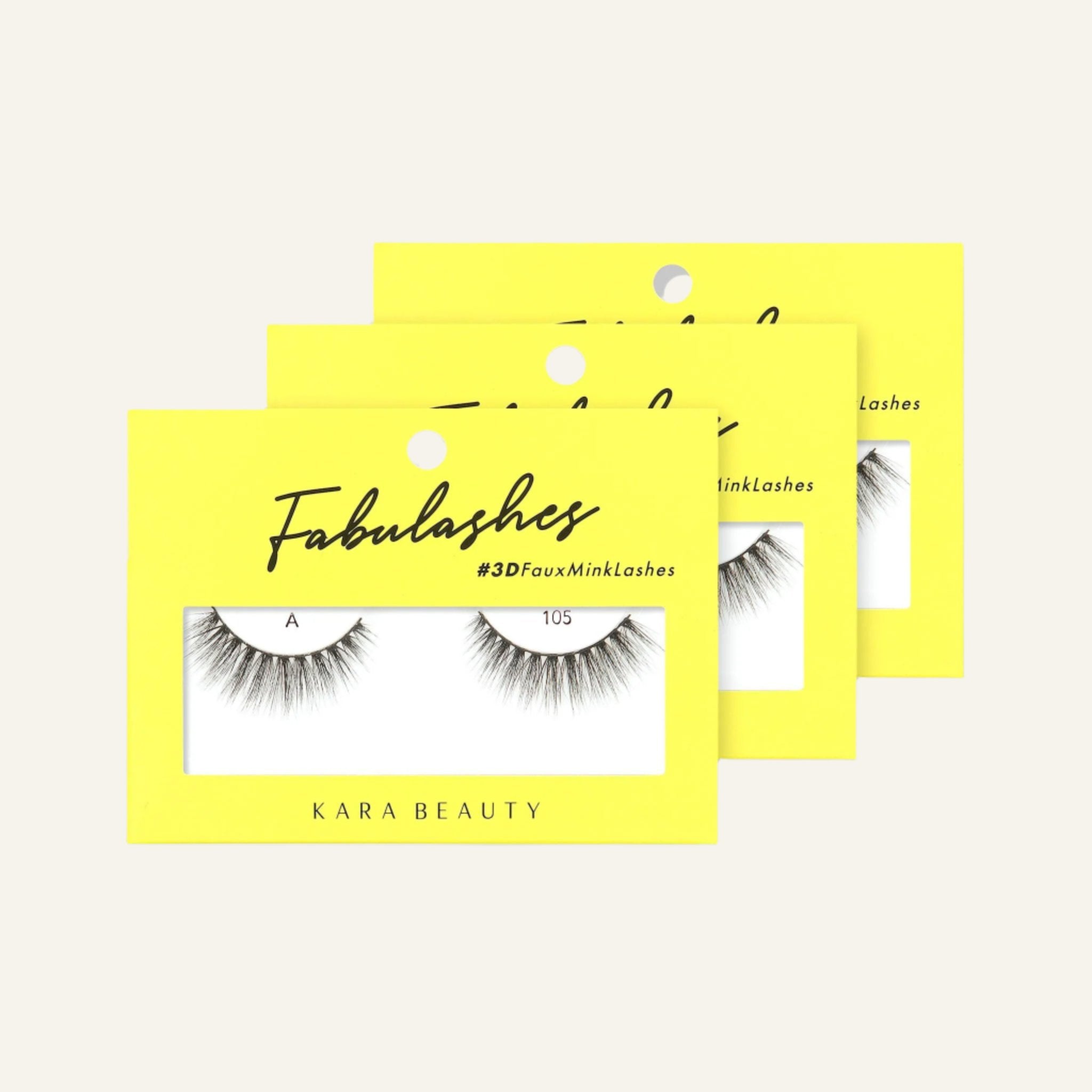 Style A105 Fabulashes 3D Faux Mink Strip Eyelashes 3 pack