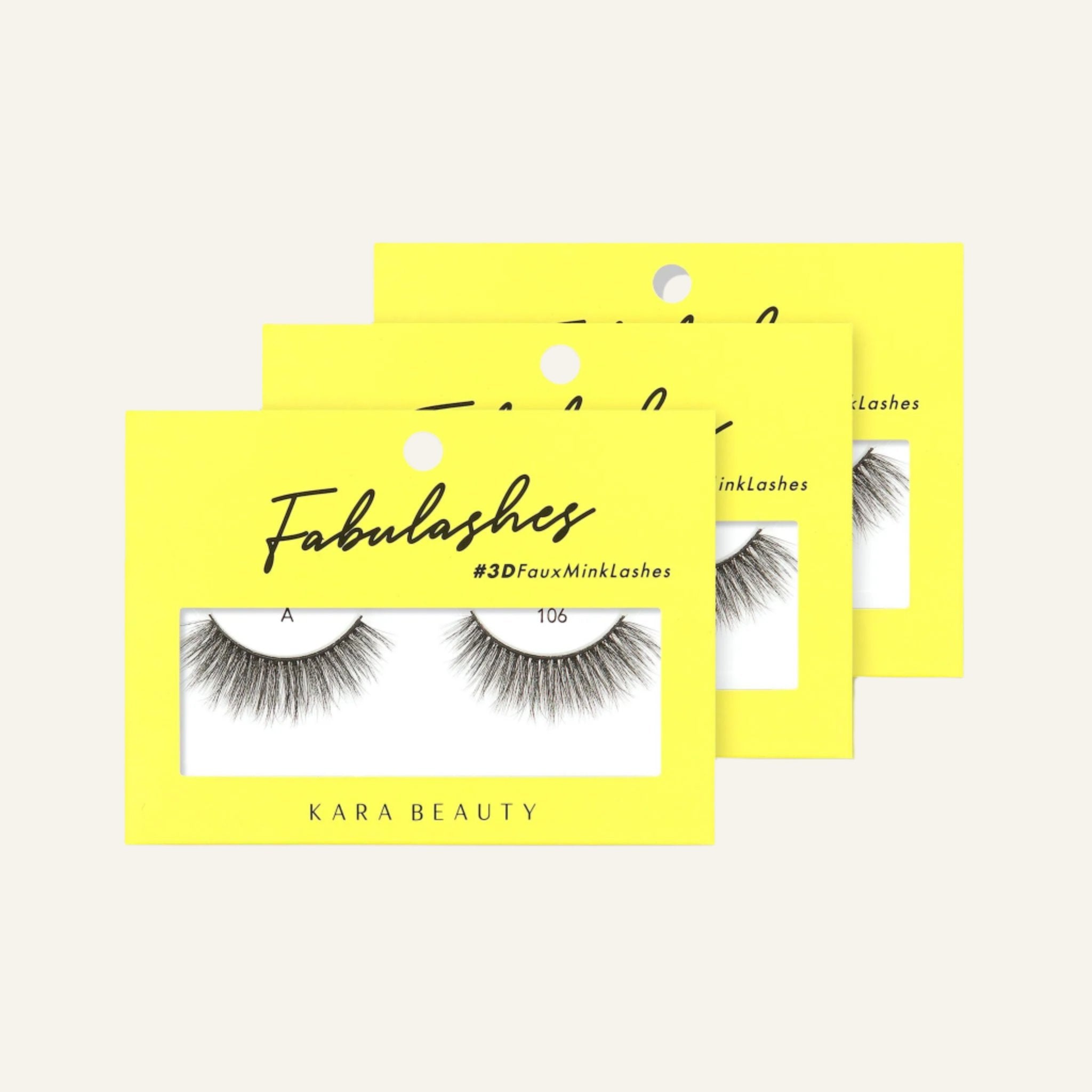 Style A106 Fabulashes 3D Faux Mink Strip Eyelashes 3 pack