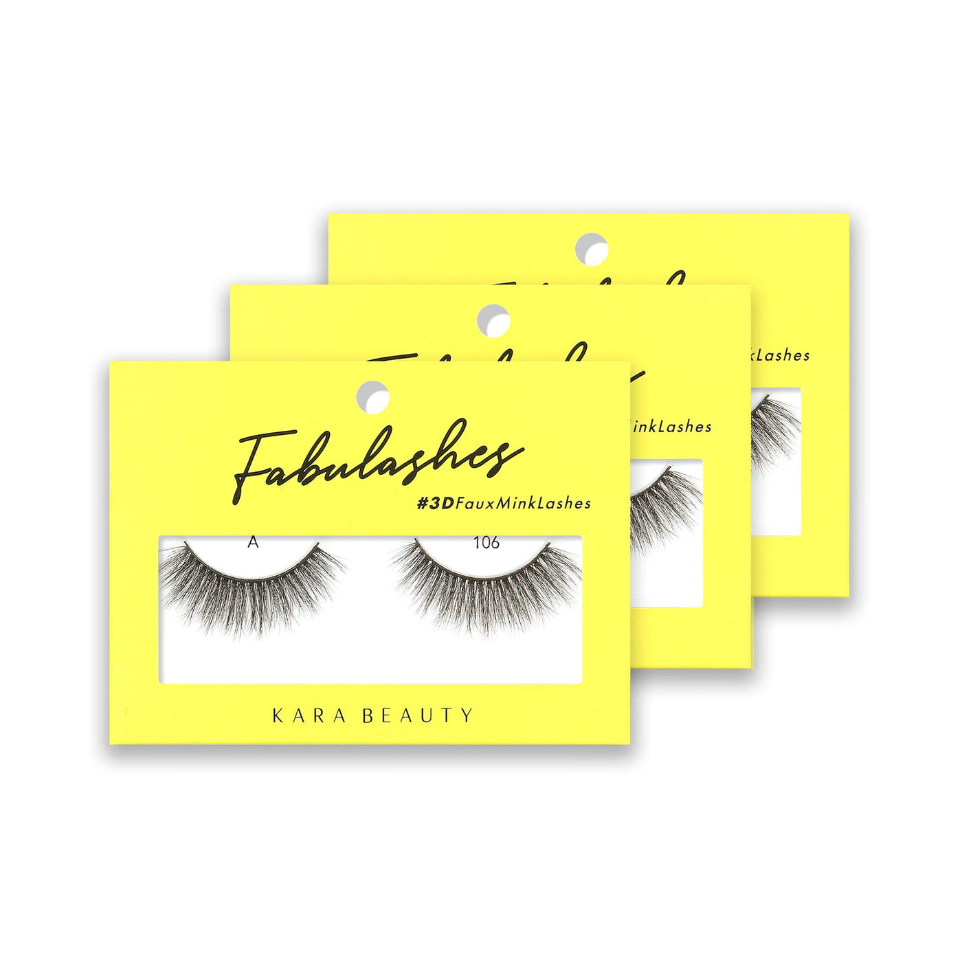 Style A106 Fabulashes 3D Faux Mink Strip Eyelashes 3 pack