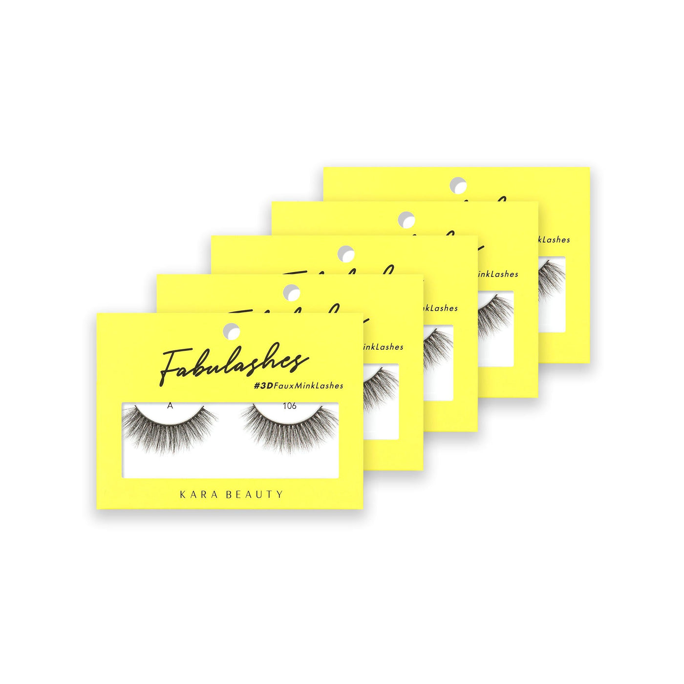 Style A106 Fabulashes 3D Faux Mink Strip Eyelashes 5 pack