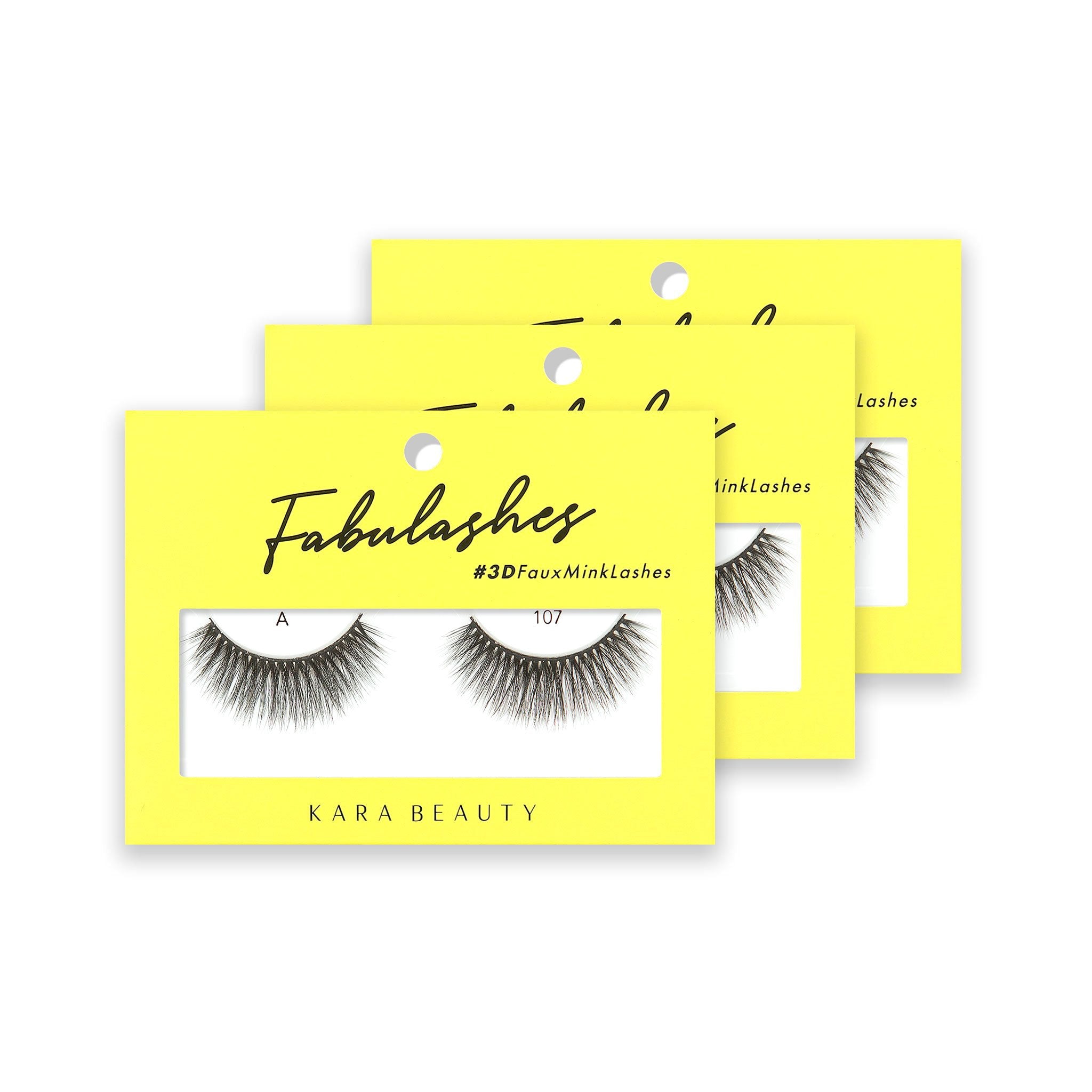 Style A107 Fabulashes 3D Faux Mink Strip Eyelashes 3 pack