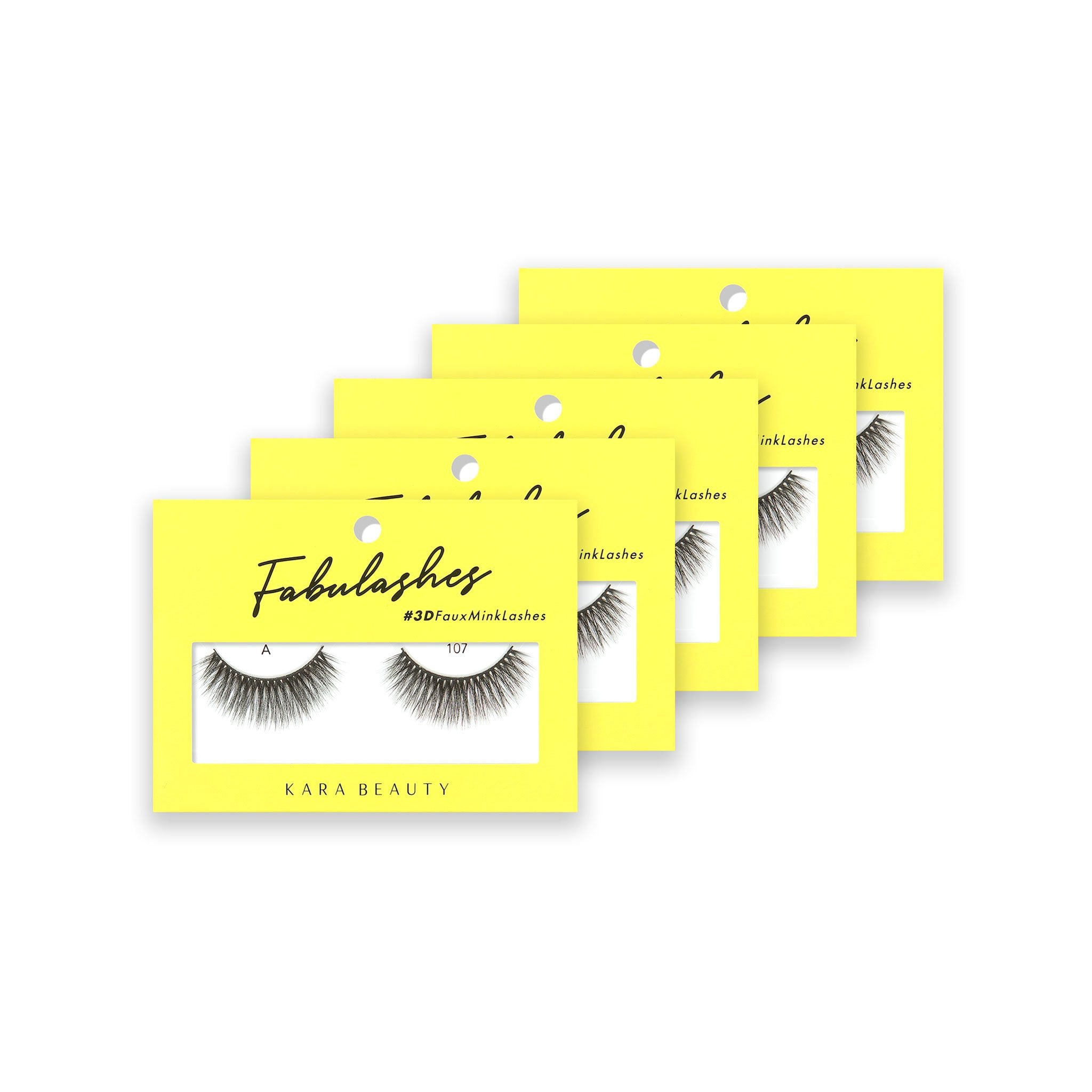 Style A107 Fabulashes 3D Faux Mink Strip Eyelashes 5 pack