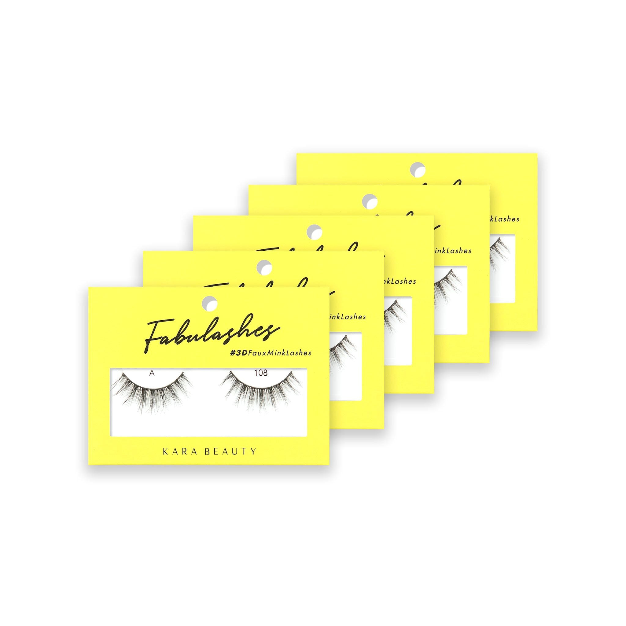 Style A108 Fabulashes 3D Faux Mink Strip Eyelashes 5 pack