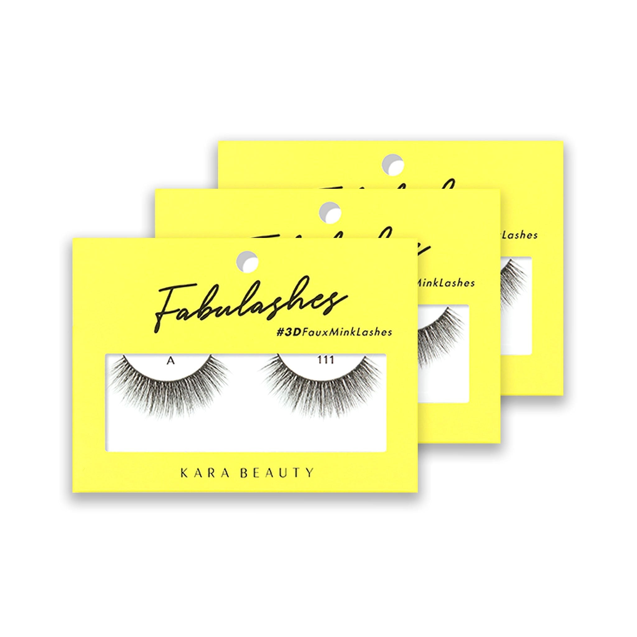 Style A111 Fabulashes 3D Faux Mink Strip Eyelashes 3 pack