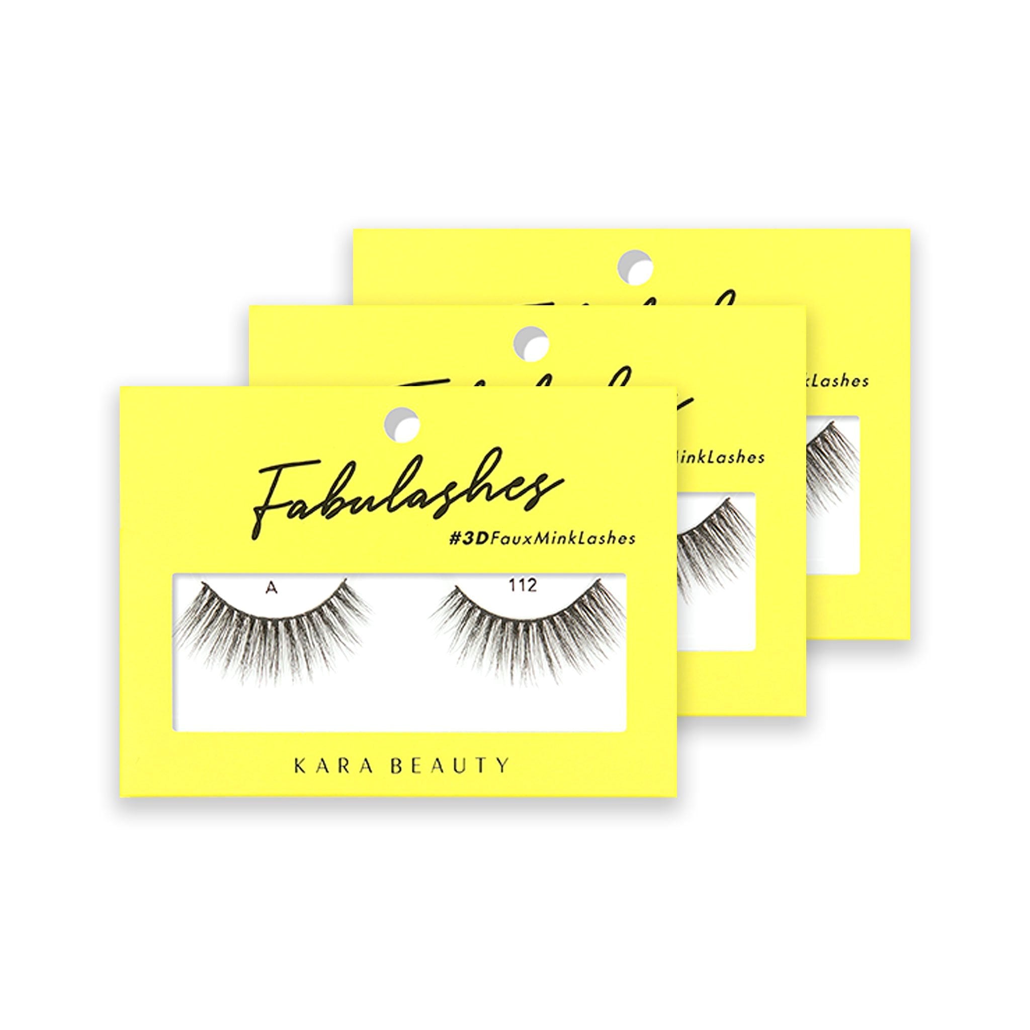 Style A112 Fabulashes 3D Faux Mink Strip Eyelashes 3 pack