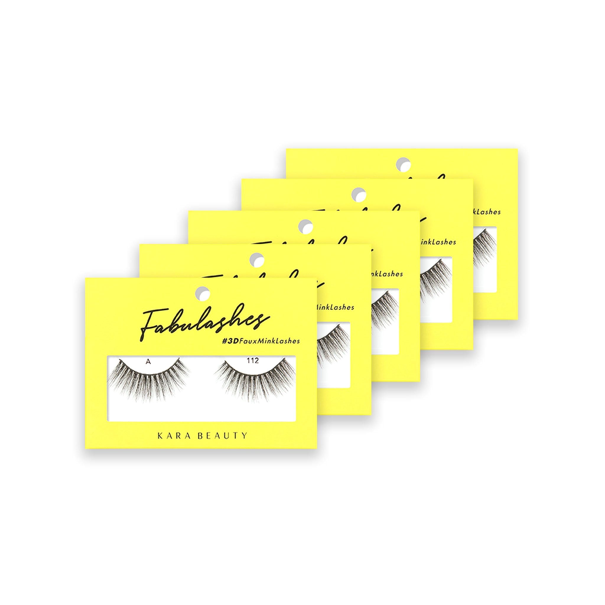 Style A112 Fabulashes 3D Faux Mink Strip Eyelashes 5 pack