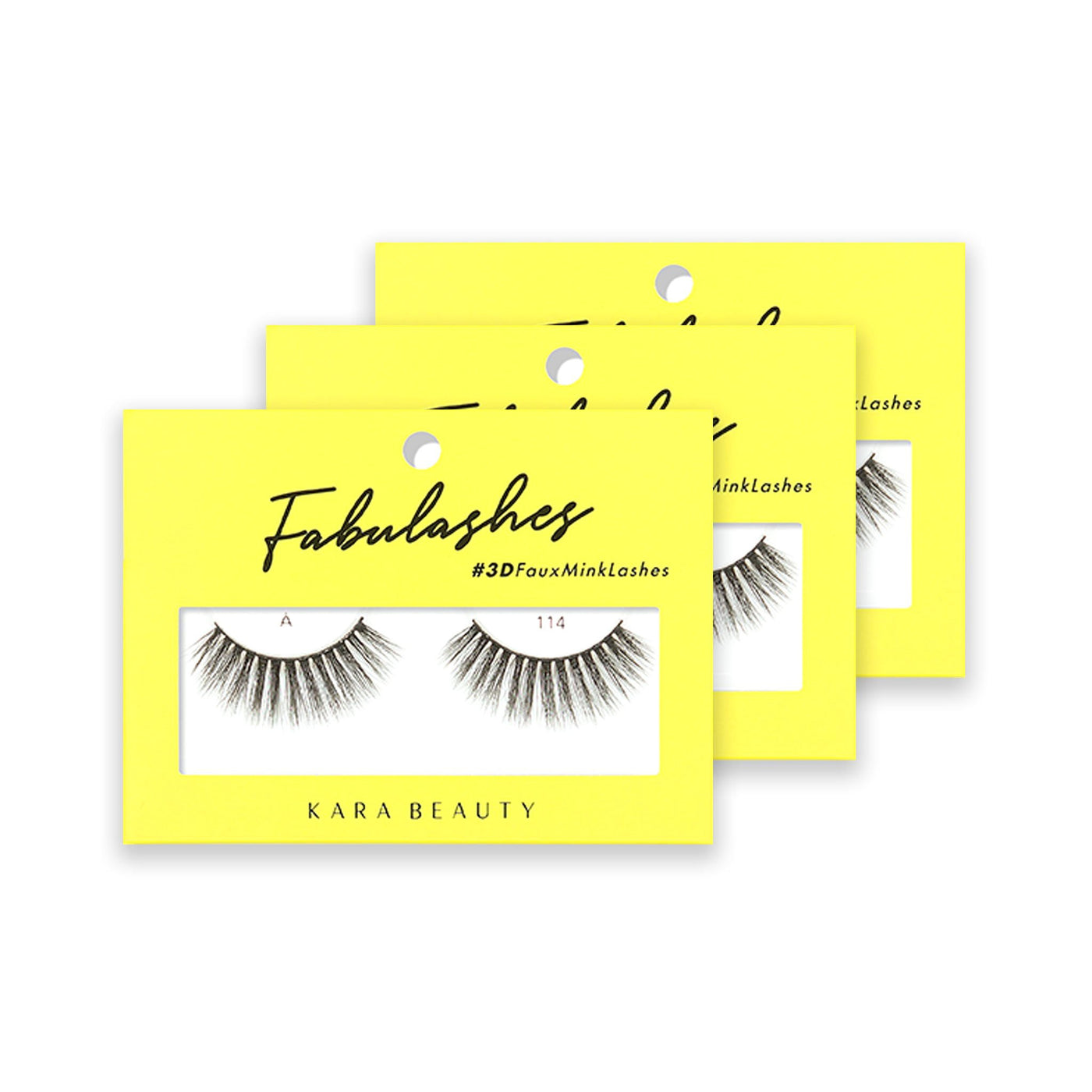 Style A114 Fabulashes 3D Faux Mink Strip Eyelashes 3 pack