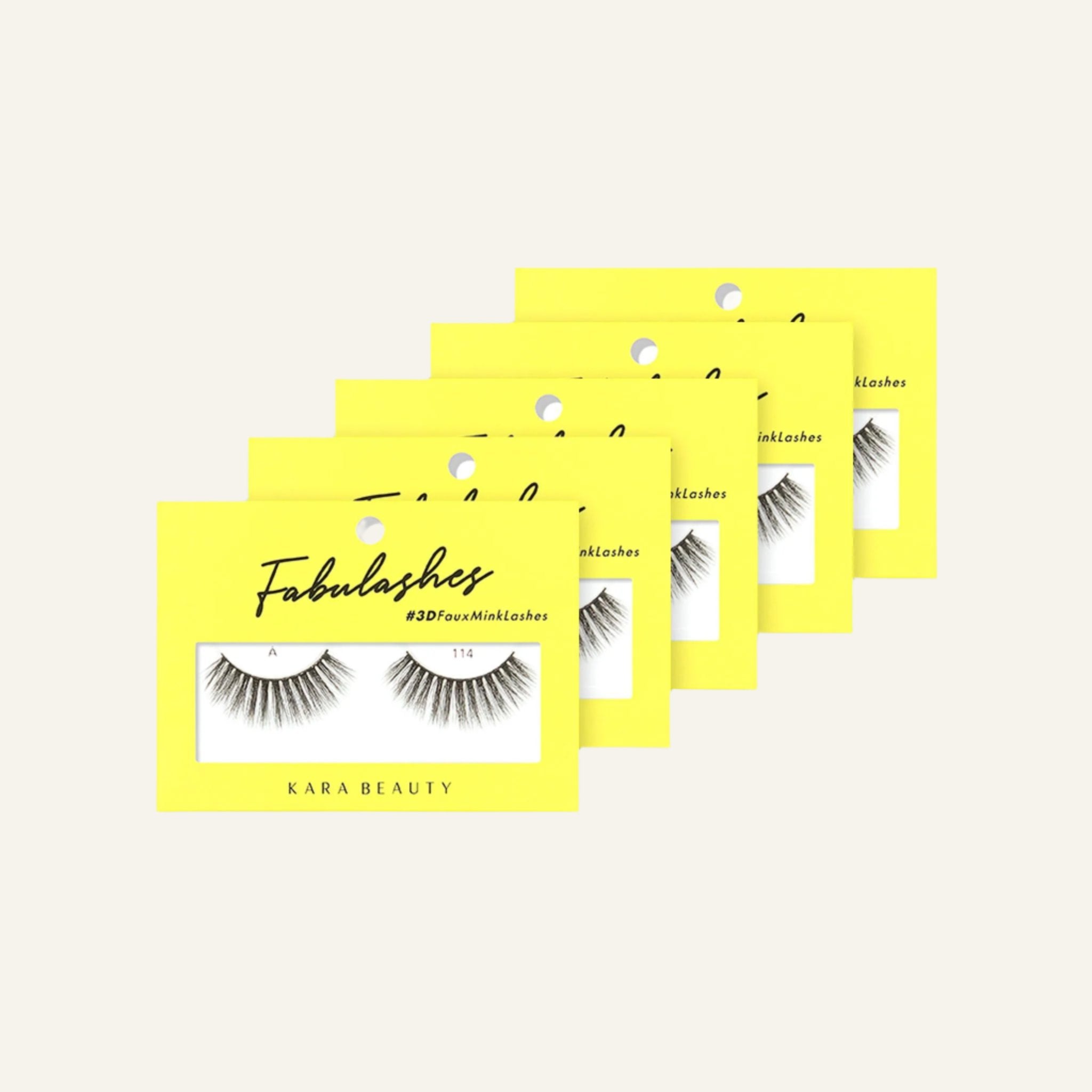 Style A114 Fabulashes 3D Faux Mink Strip Eyelashes 5 pack