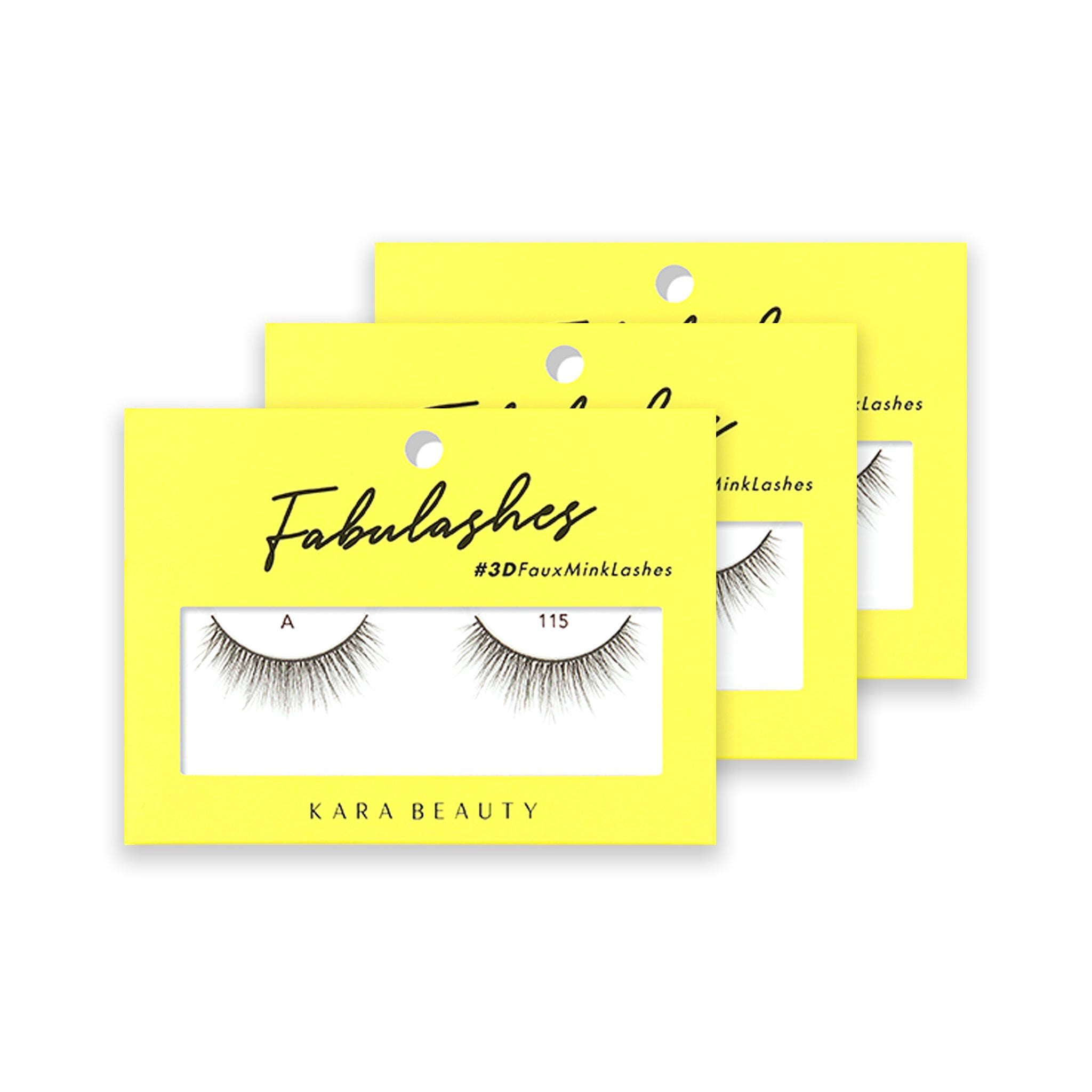 Style A115 Fabulashes 3D Faux Mink Strip Eyelashes 3 pack