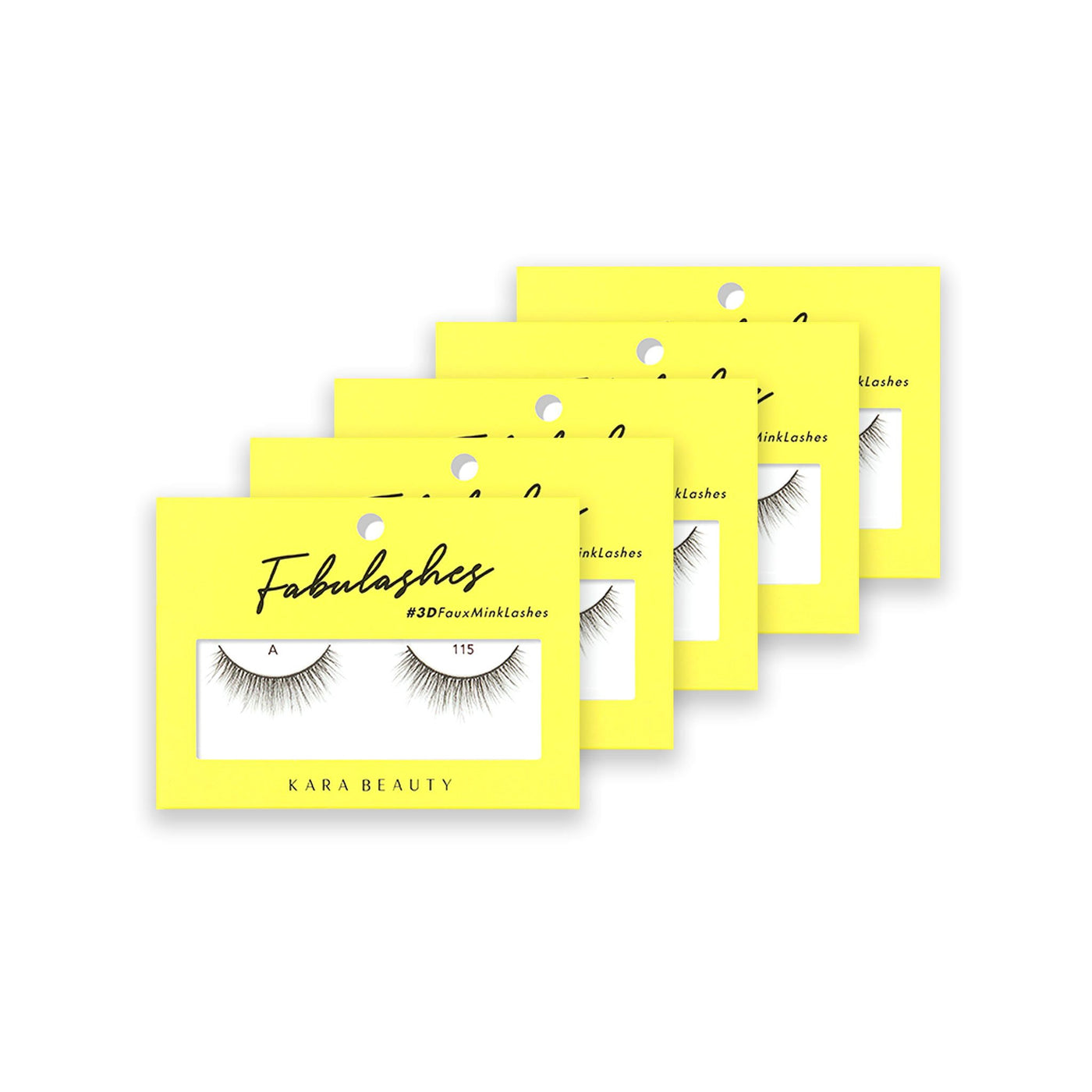 Style A115 Fabulashes 3D Faux Mink Strip Eyelashes 5 pack
