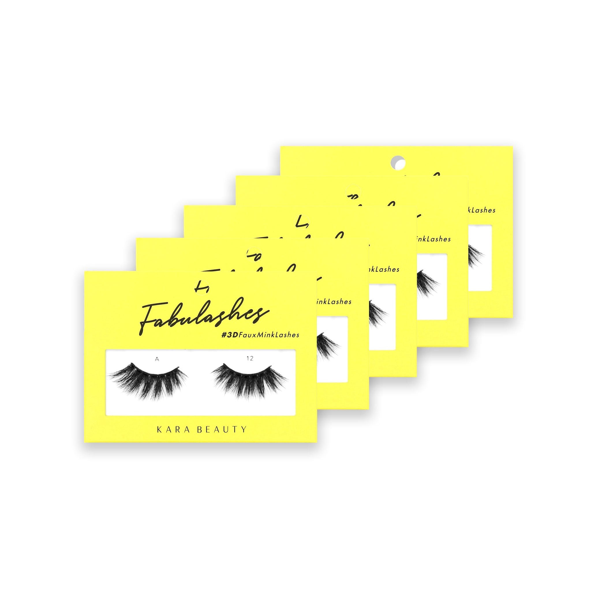 Style A12 Fabulashes 3D faux mink strip eyelashes 5 pack
