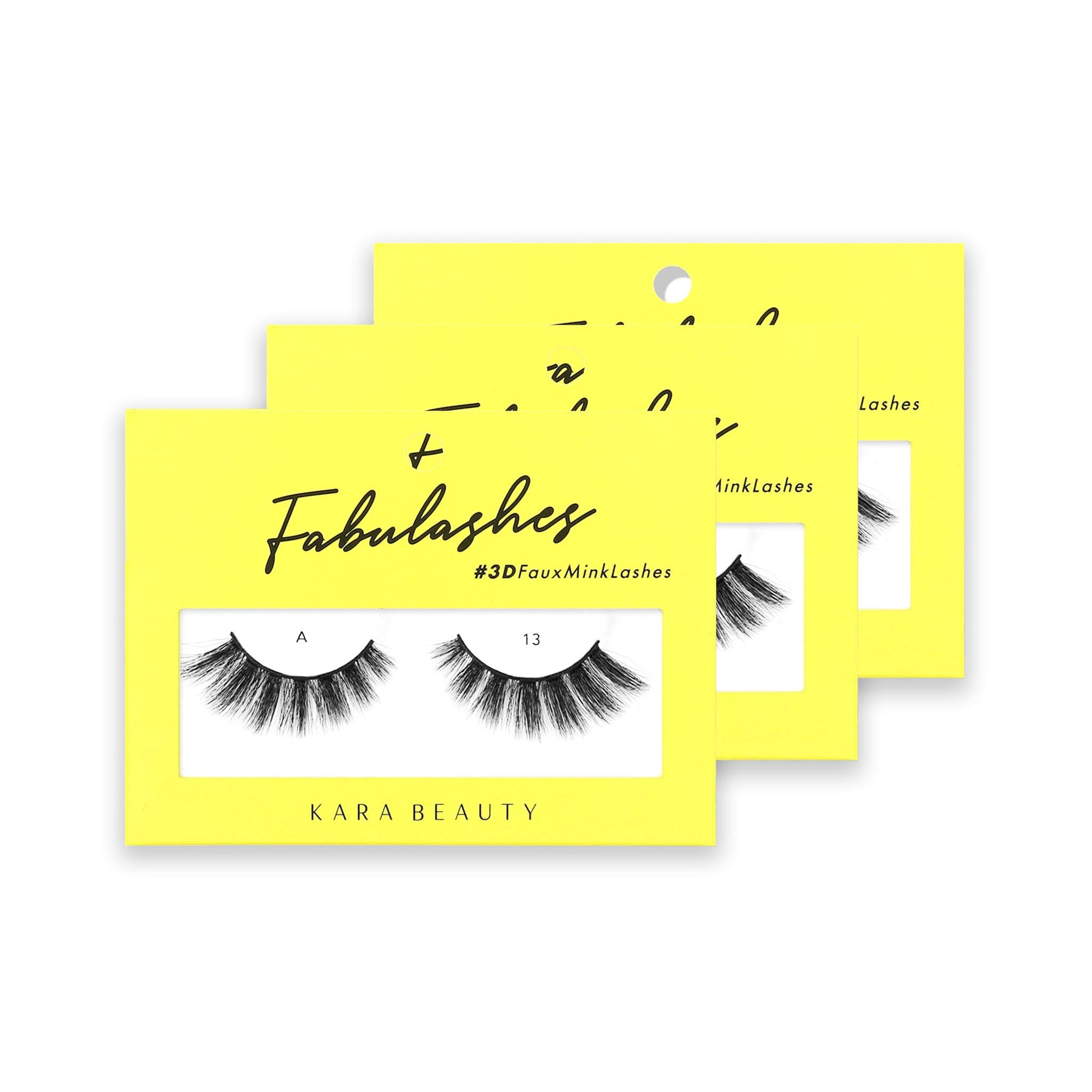 Style A13 Fabulashes 3D faux mink strip eyelashes 3 pack