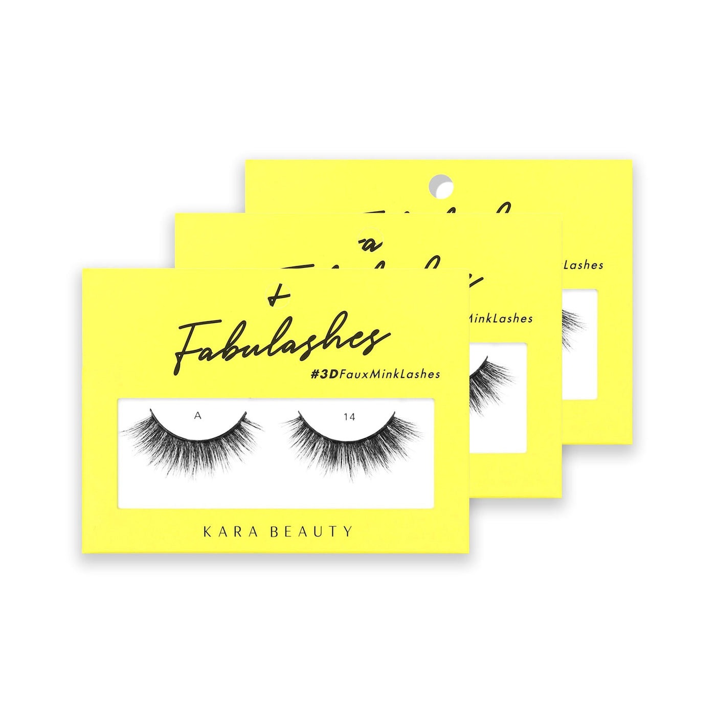 Style A14 Fabulashes 3D faux mink strip eyelashes 3 pack