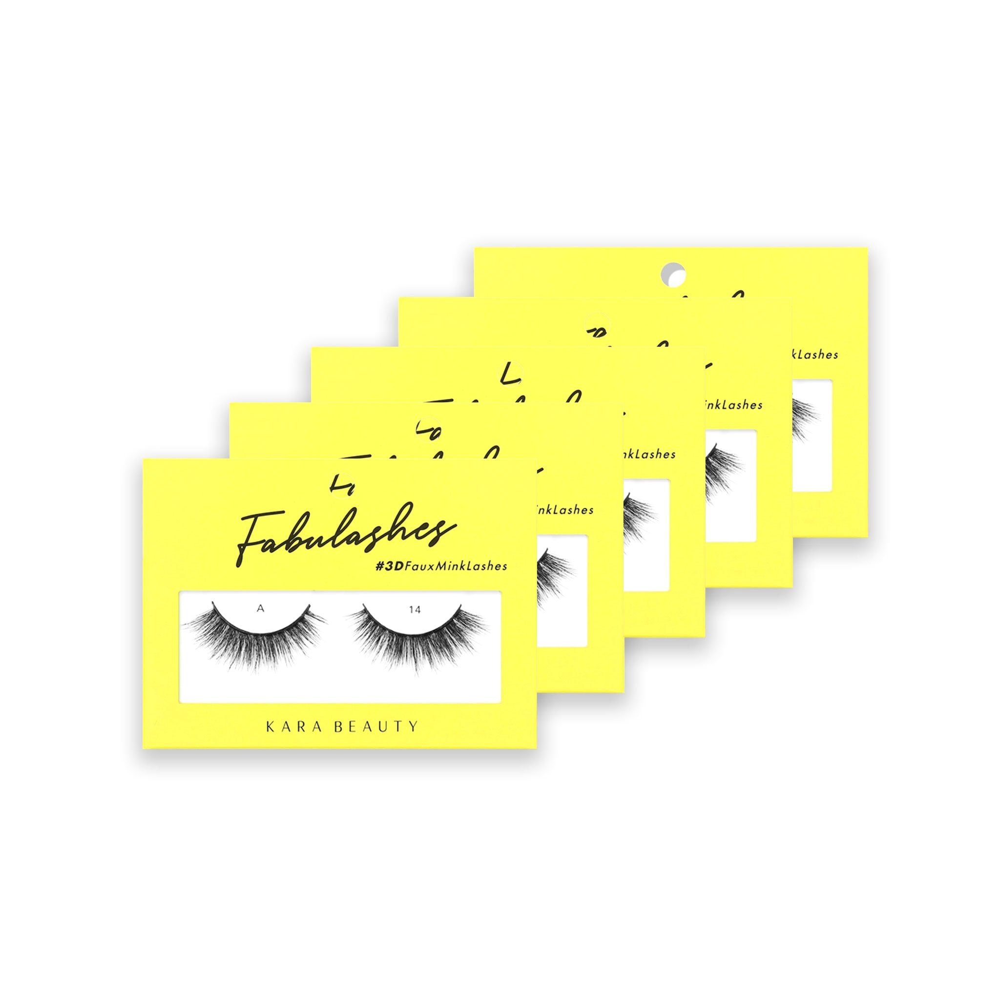 Style A14 Fabulashes 3D faux mink strip eyelashes 5 pack