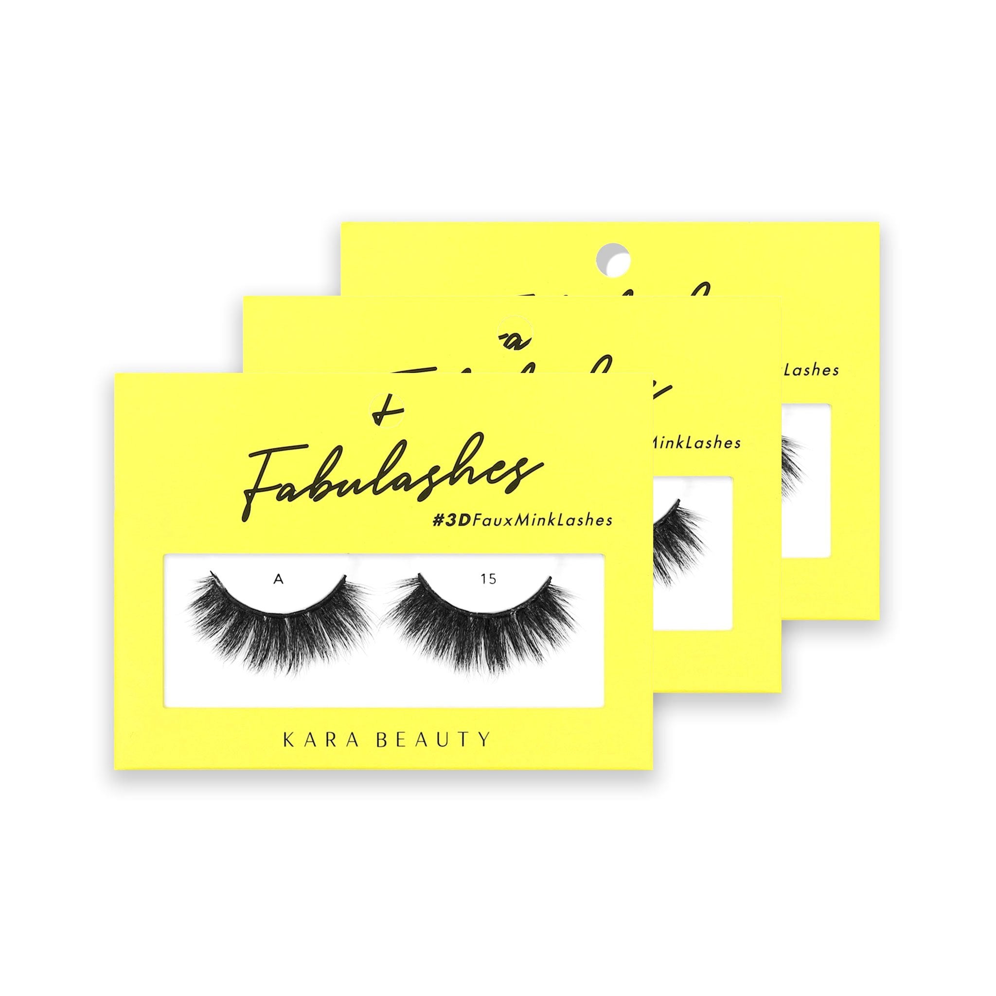 Style A15 Fabulashes 3D faux mink strip eyelashes 3 pack