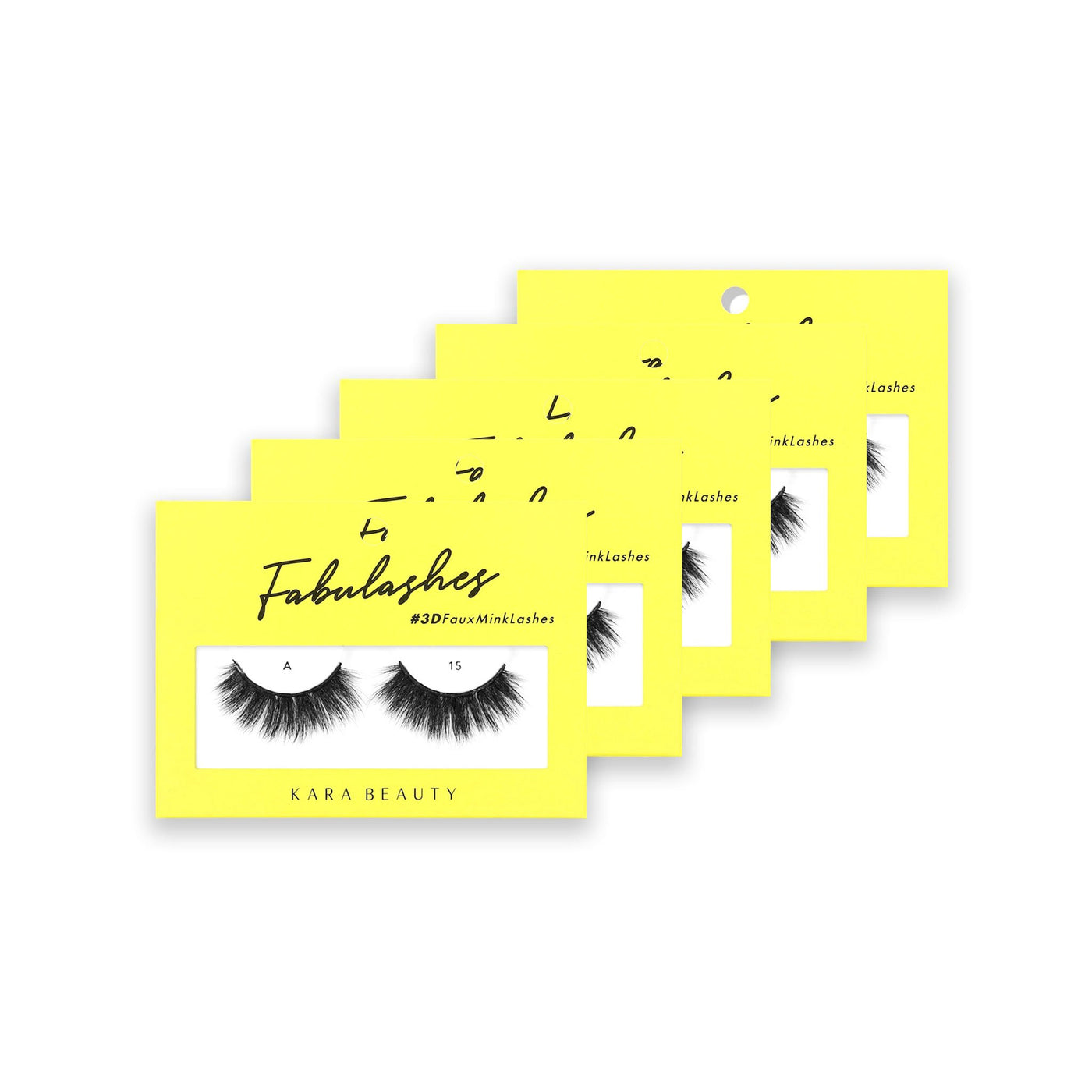 Style A15 Fabulashes 3D faux mink strip eyelashes 5 pack