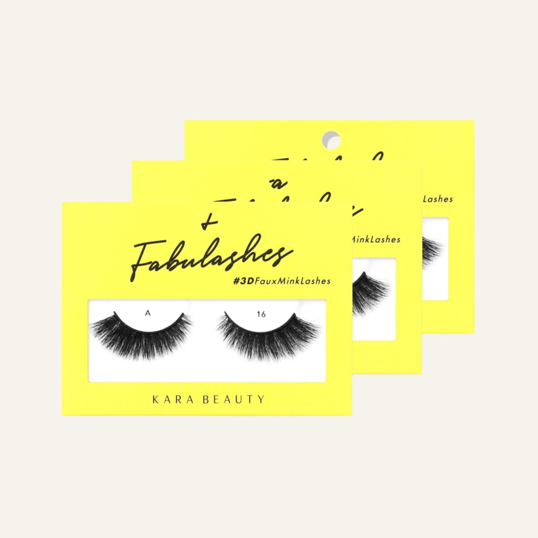 Style A16 Fabulashes 3D faux mink strip eyelashes 3 pack
