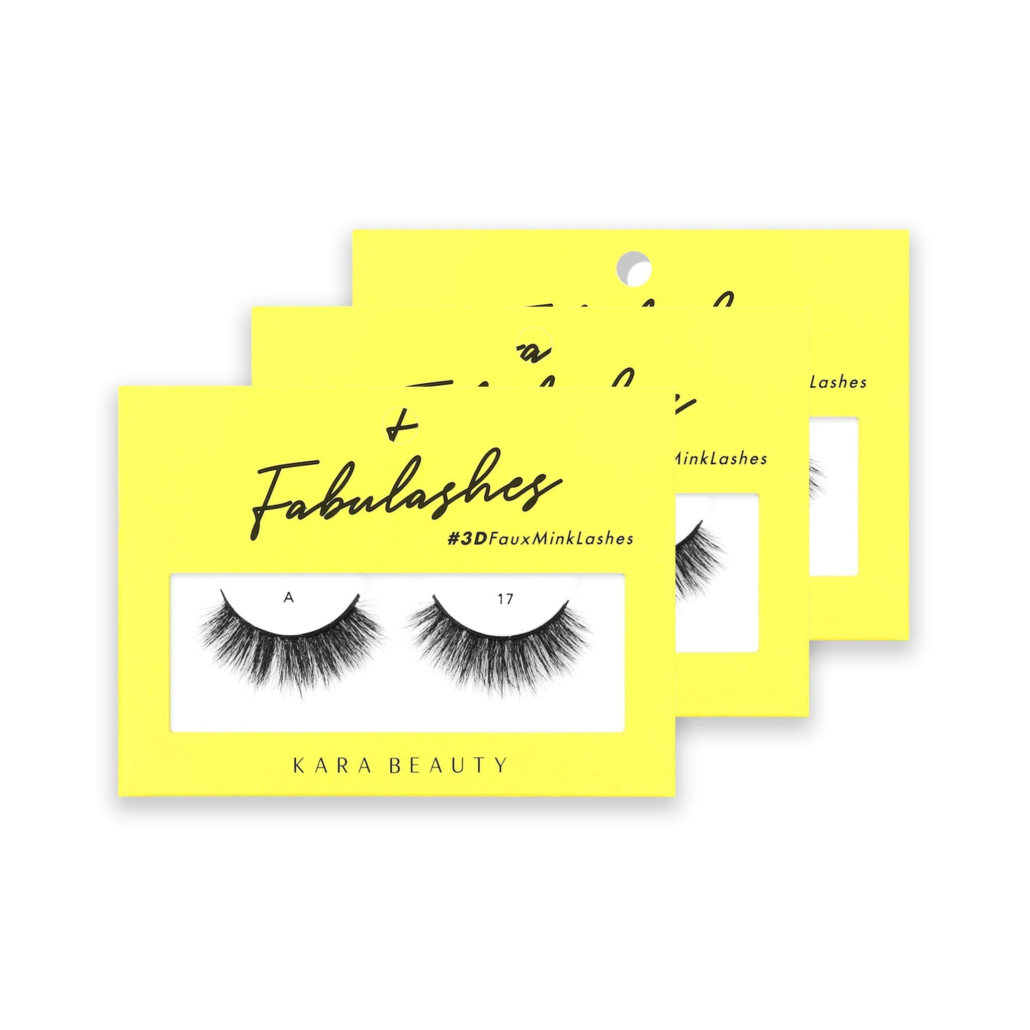 Style A17 Fabulashes 3D faux mink strip eyelashes 3 pack