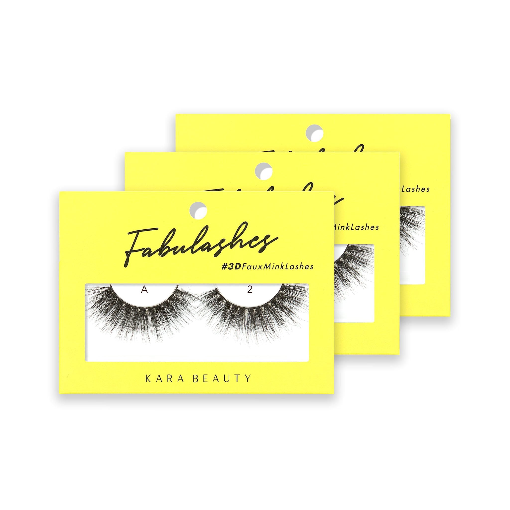 Style A2 Fabulashes 3D faux mink strip eyelashes 3 pack