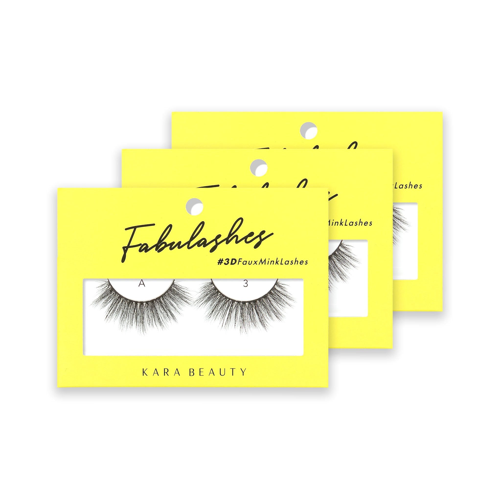 Style A3 3D Faux Mink Strip Eyelashes 3 pack