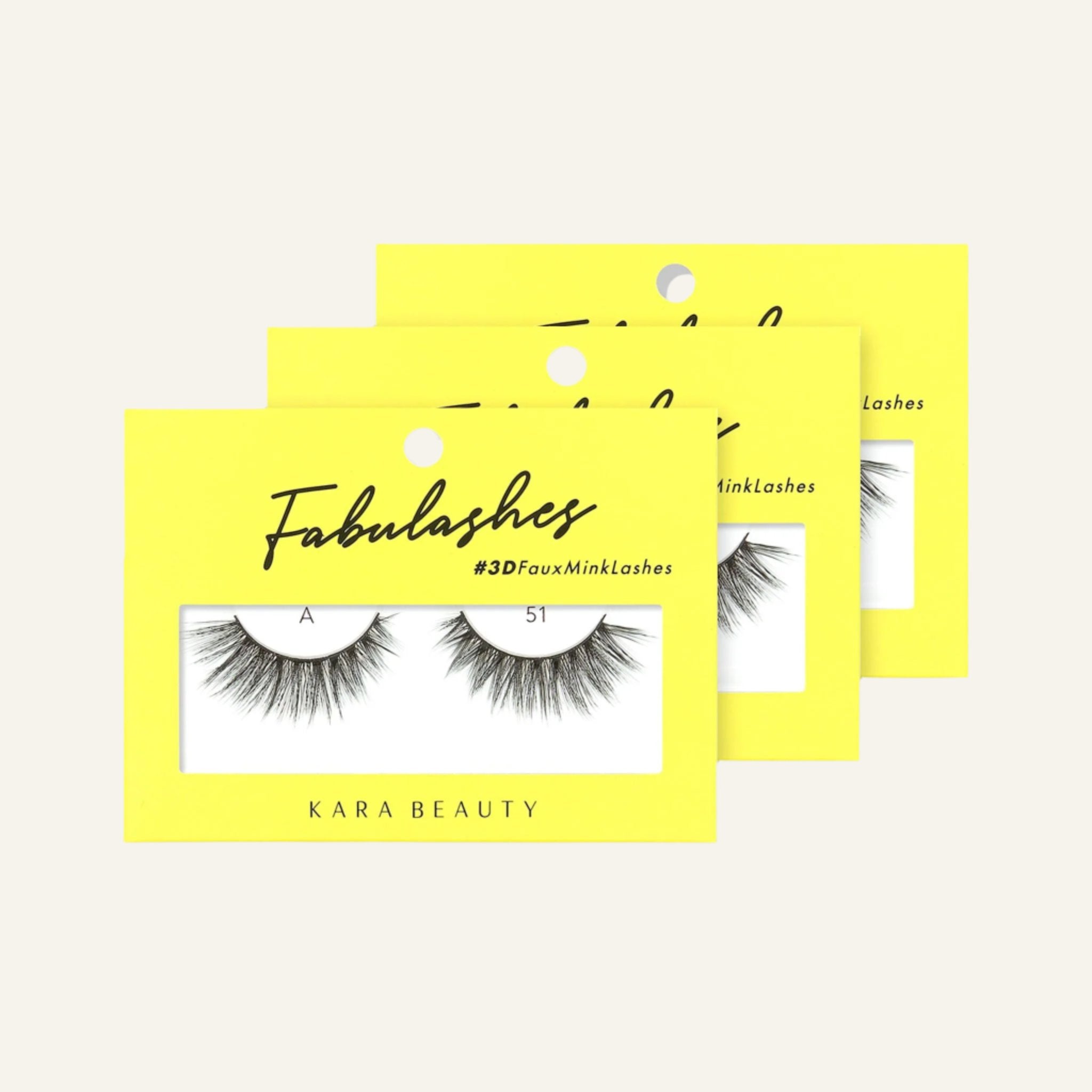 Style A51 Fabulashes 3D faux mink strip eyelashes 3 pack